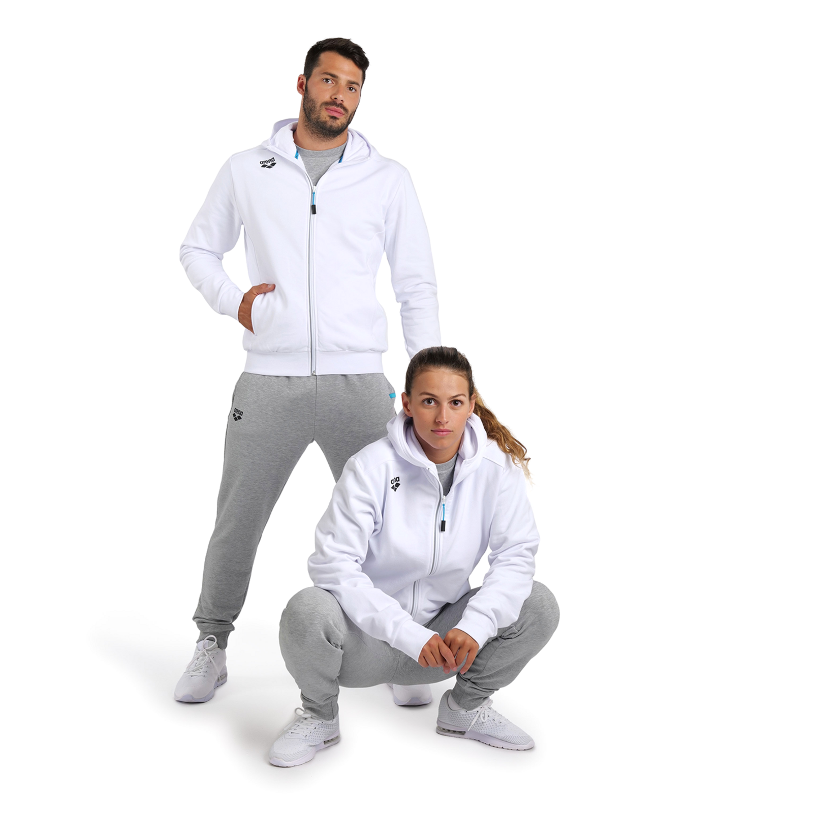 Arena Team Hooded Jacket Panel in WEISS