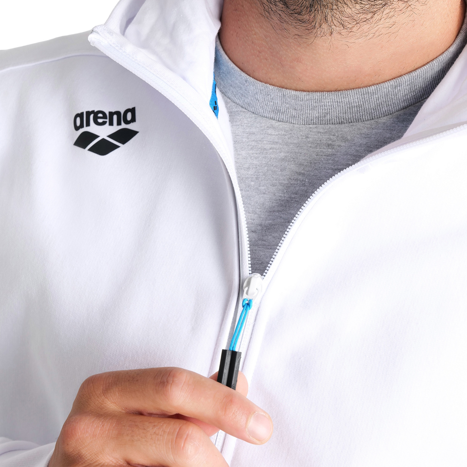 Arena Team Hooded Jacket Panel in WEISS