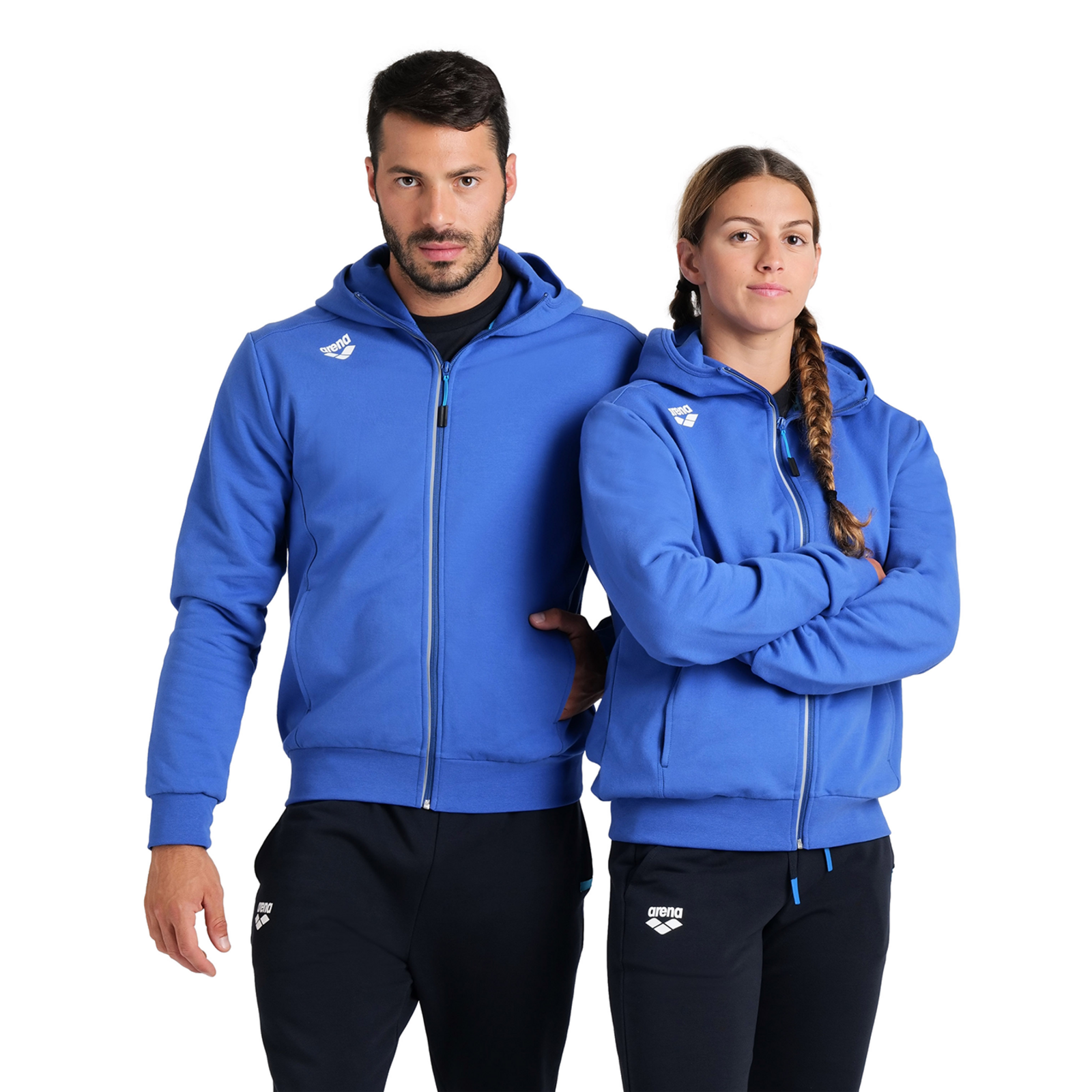Arena Team Hooded Jacket Panel in BLAU