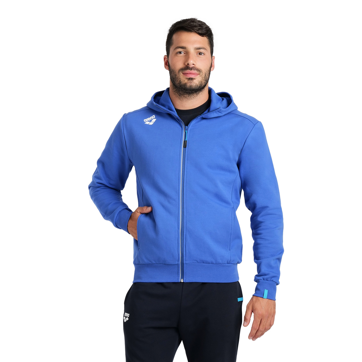 Arena Team Hooded Jacket Panel in BLAU