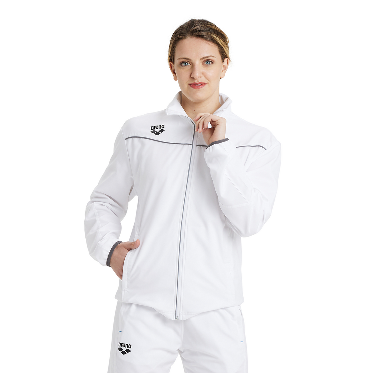Arena Team Jacket Panel in WEISS