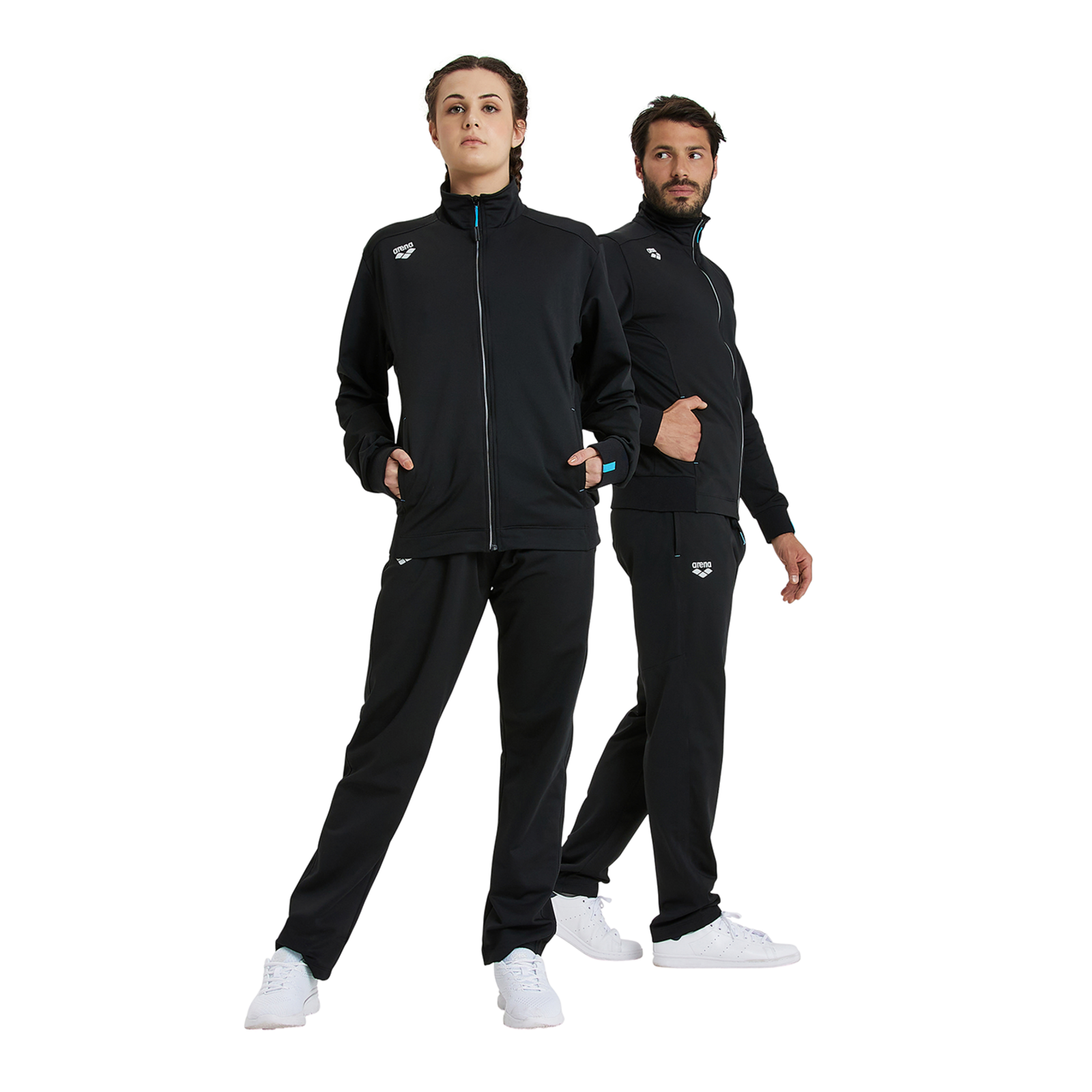 Arena Team Jacket Panel Knitted Poly in SCHWARZ