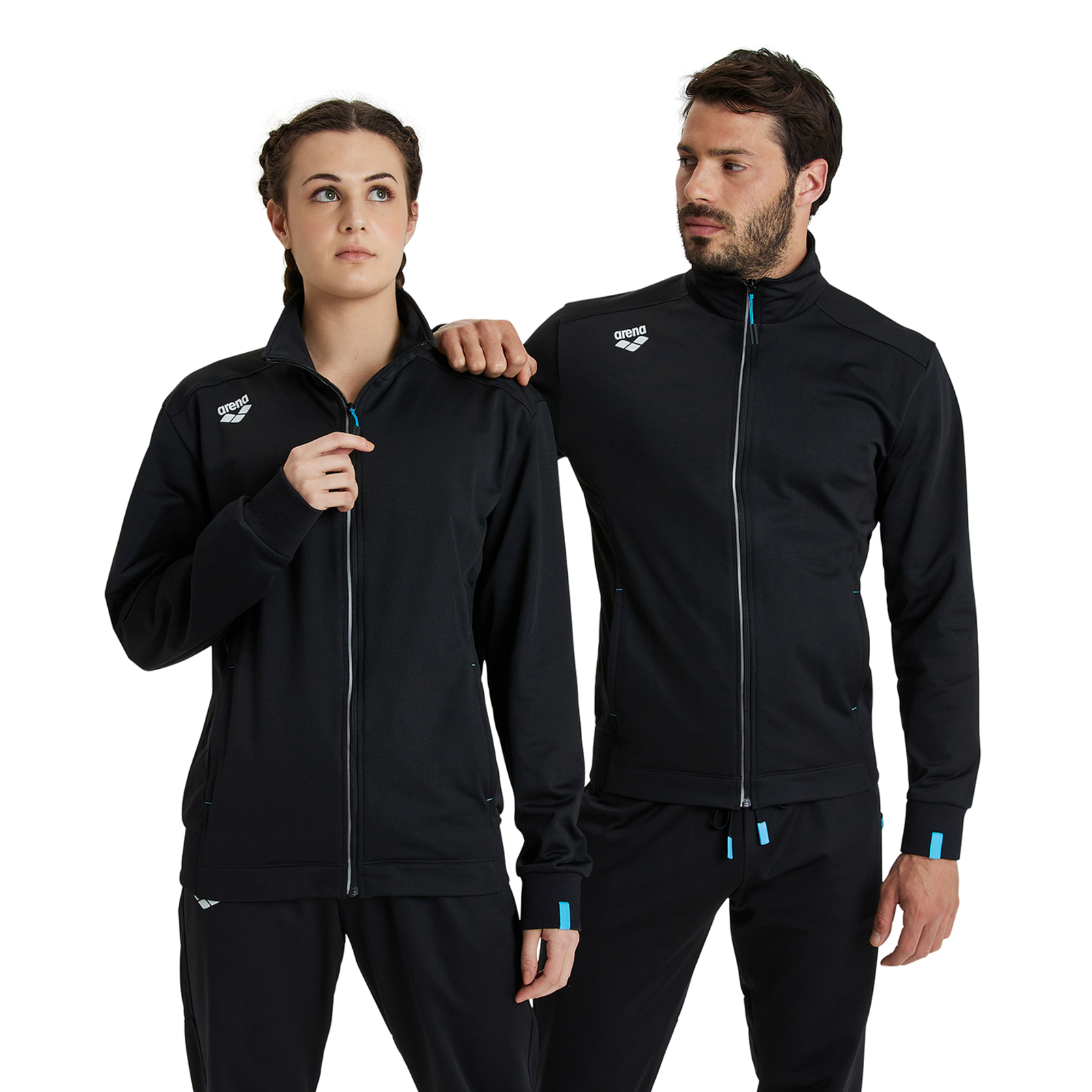 Arena Team Jacket Panel Knitted Poly in SCHWARZ