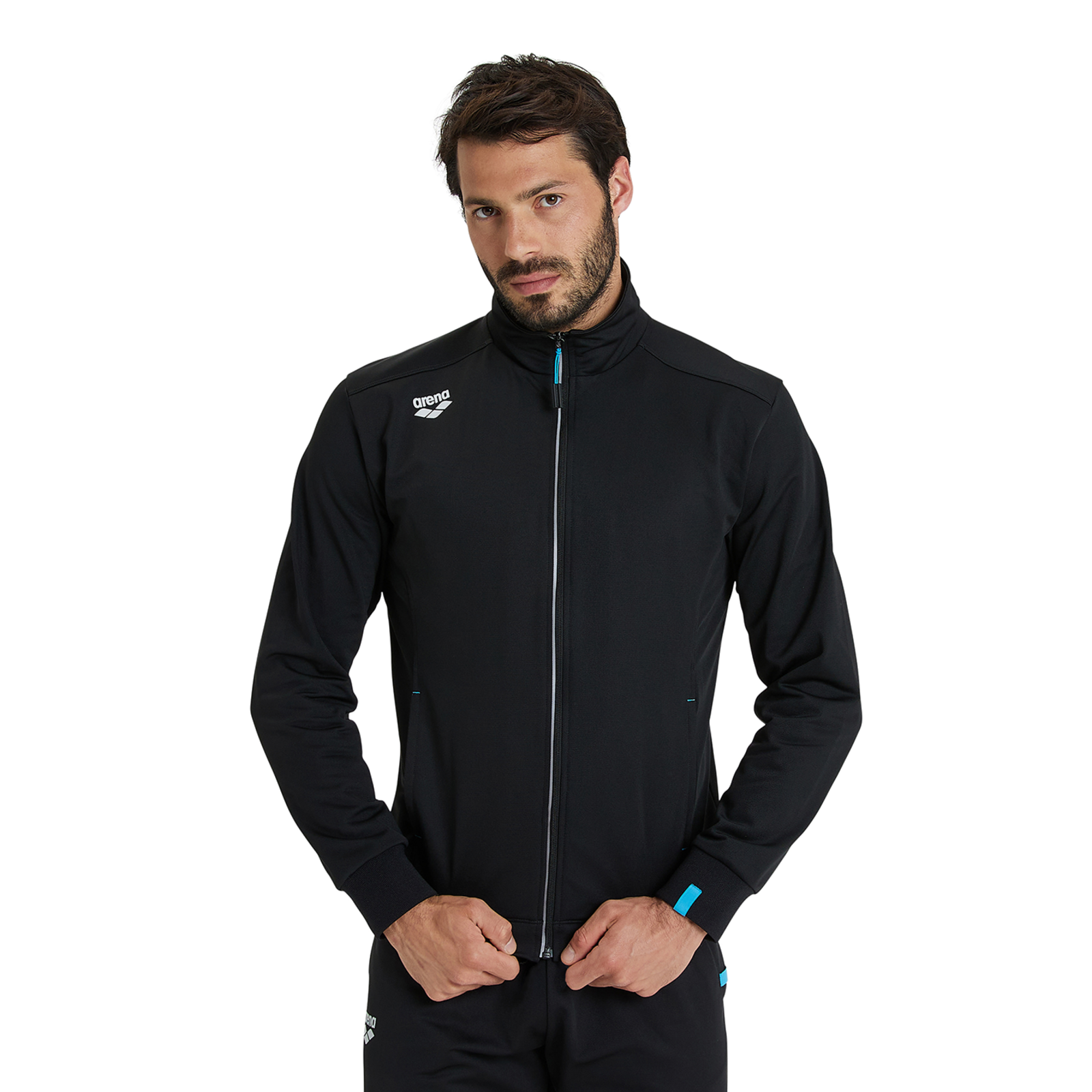 Arena Team Jacket Panel Knitted Poly in SCHWARZ