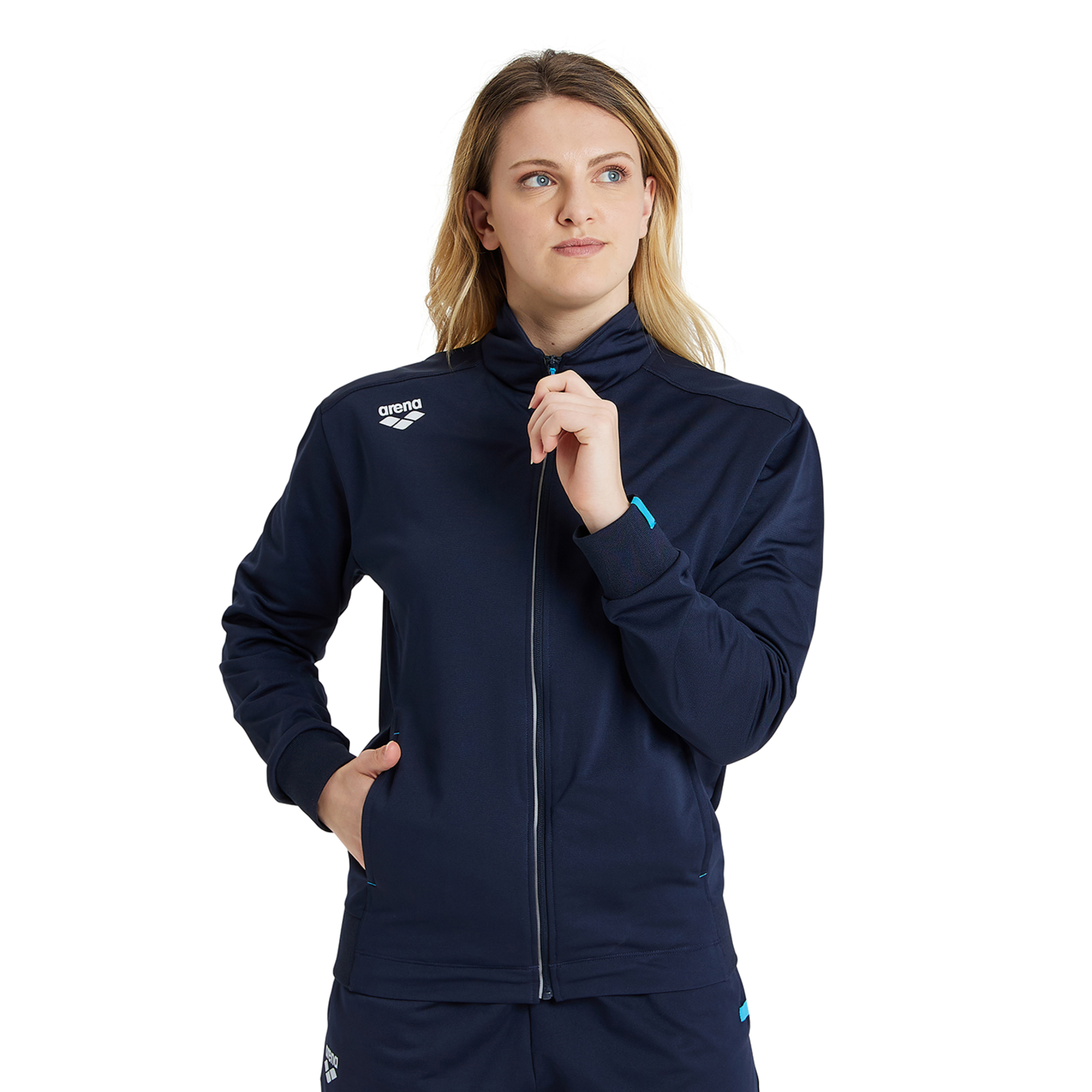Arena Team Jacket Panel Knitted Poly in SCHWARZ