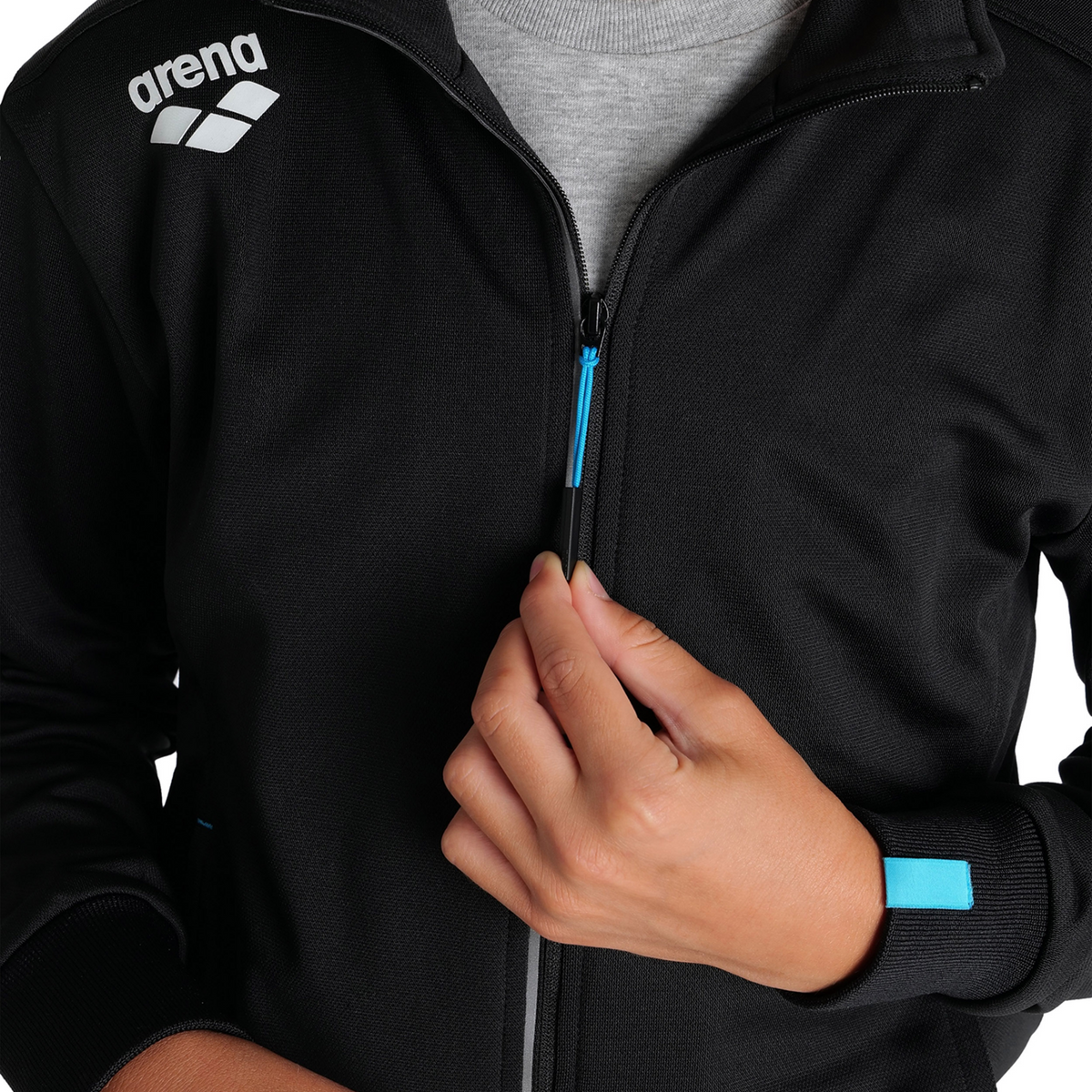 Arena Team Jacket Panel Knitted Poly in SCHWARZ