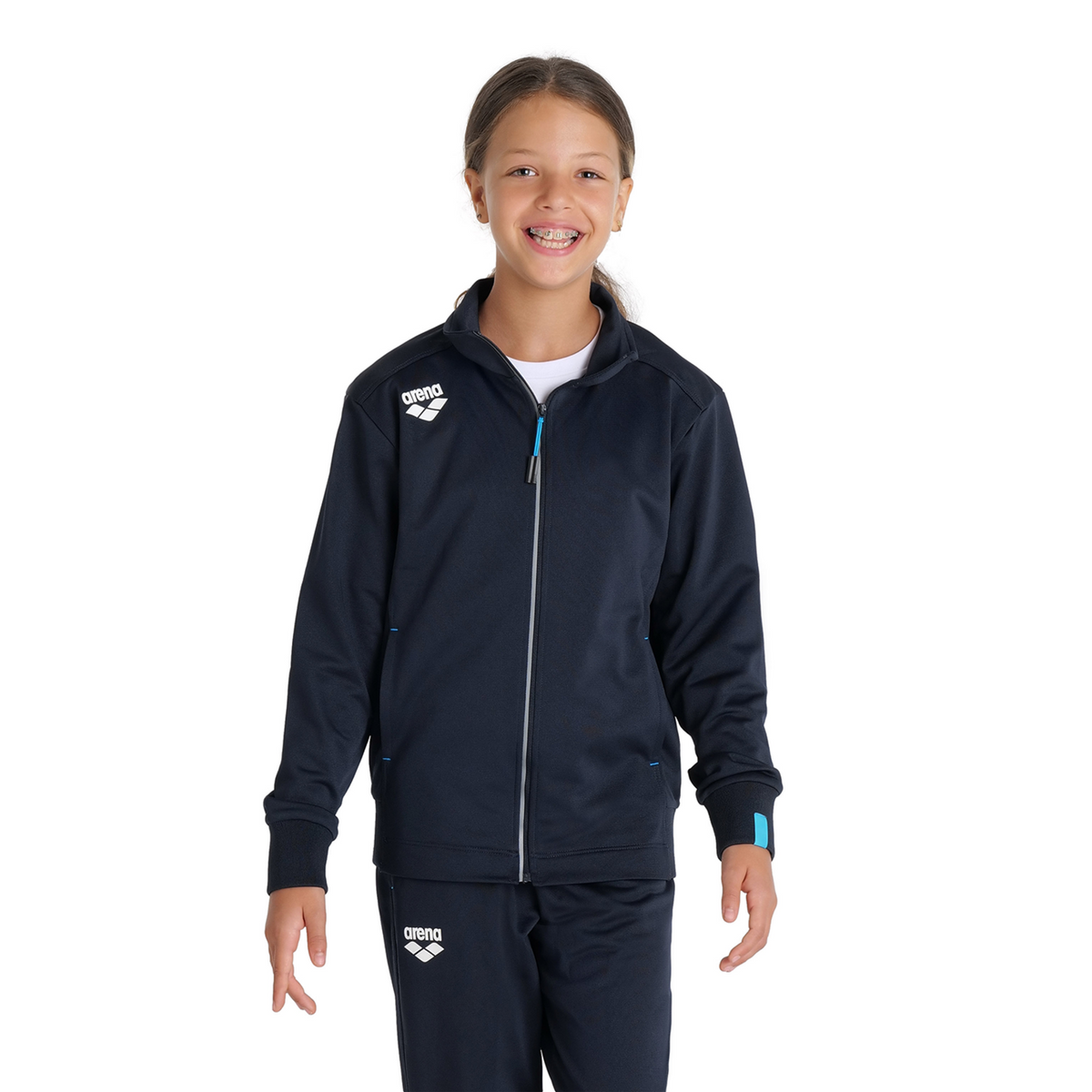 Arena Team Jacket Panel Knitted Poly in SCHWARZ
