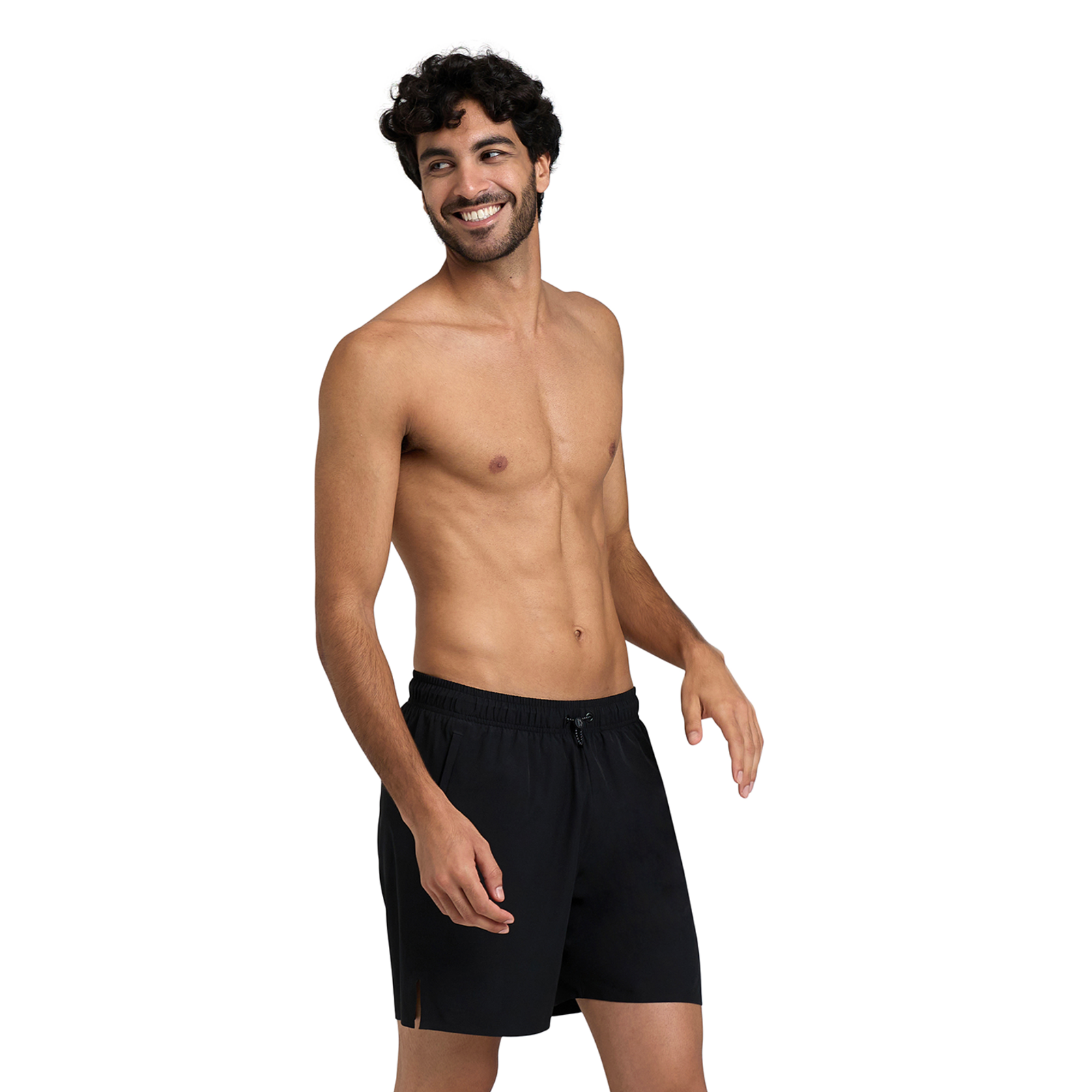 Arena M Arena Evo Beach Boxer Solid Beach Short in SCHWARZ