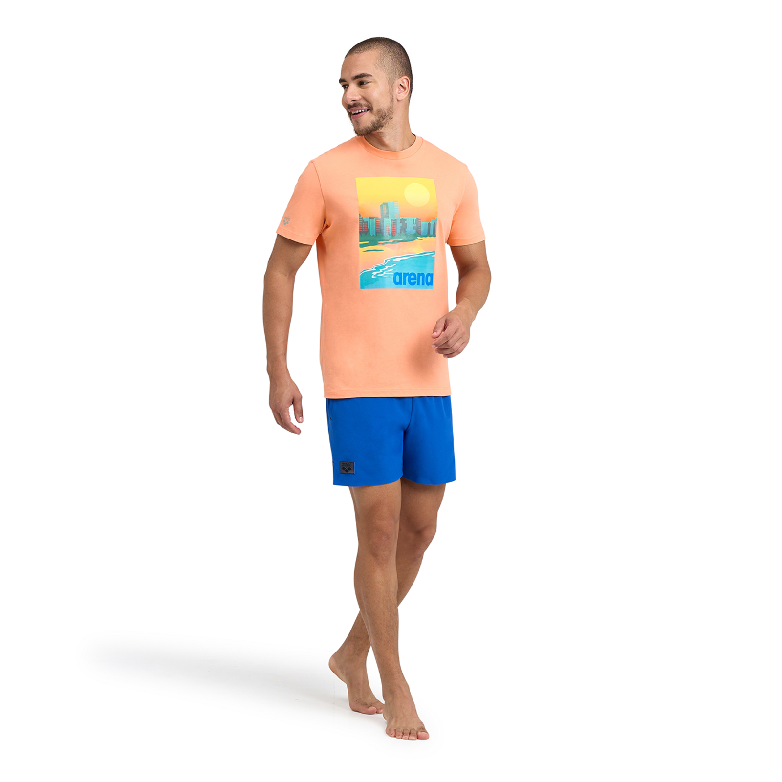 Arena T-Shirt Solid Cotton in ORANGE