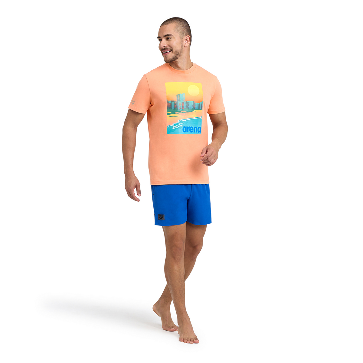 Arena T-Shirt Solid Cotton in ORANGE
