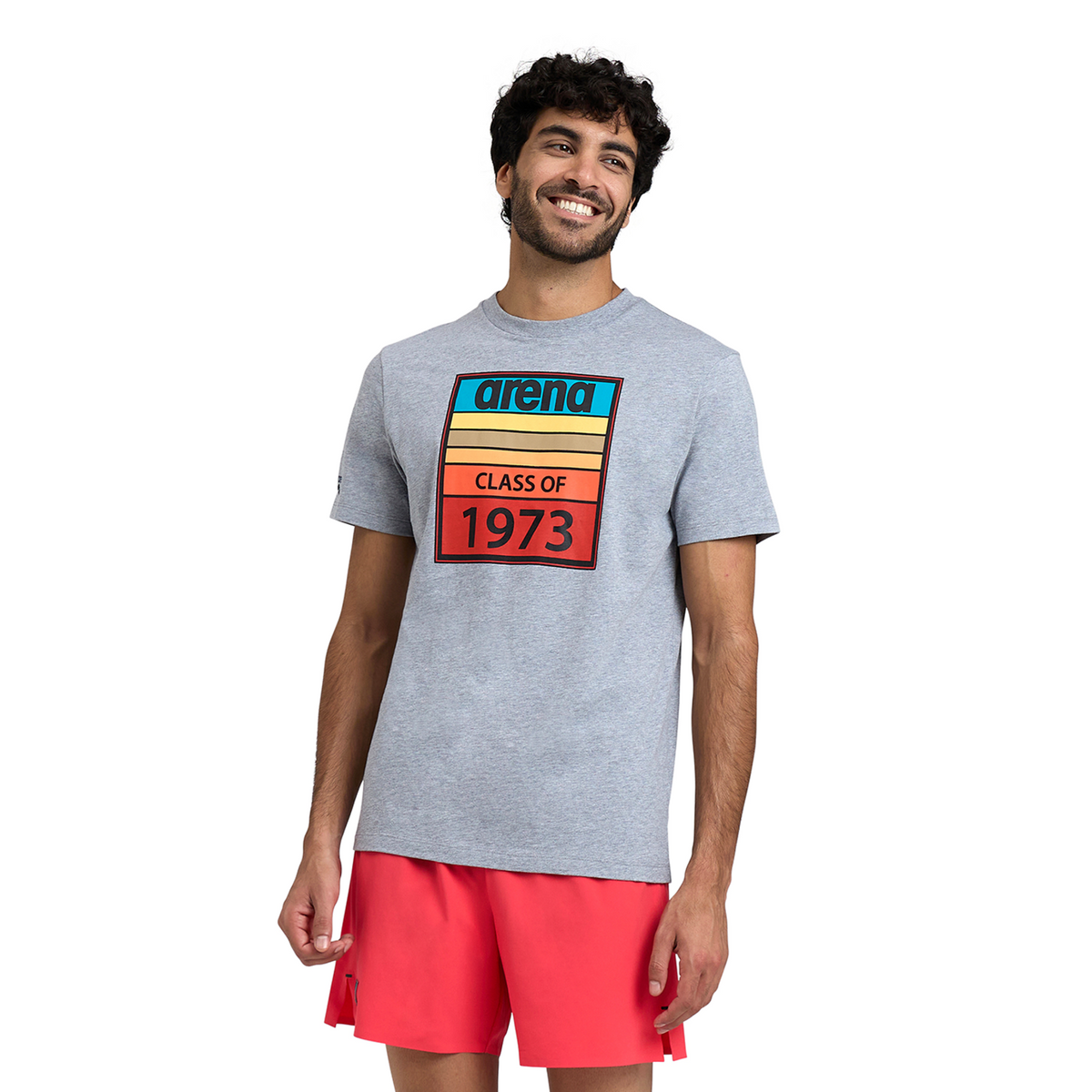 Arena T-Shirt Solid Cotton in GRAU