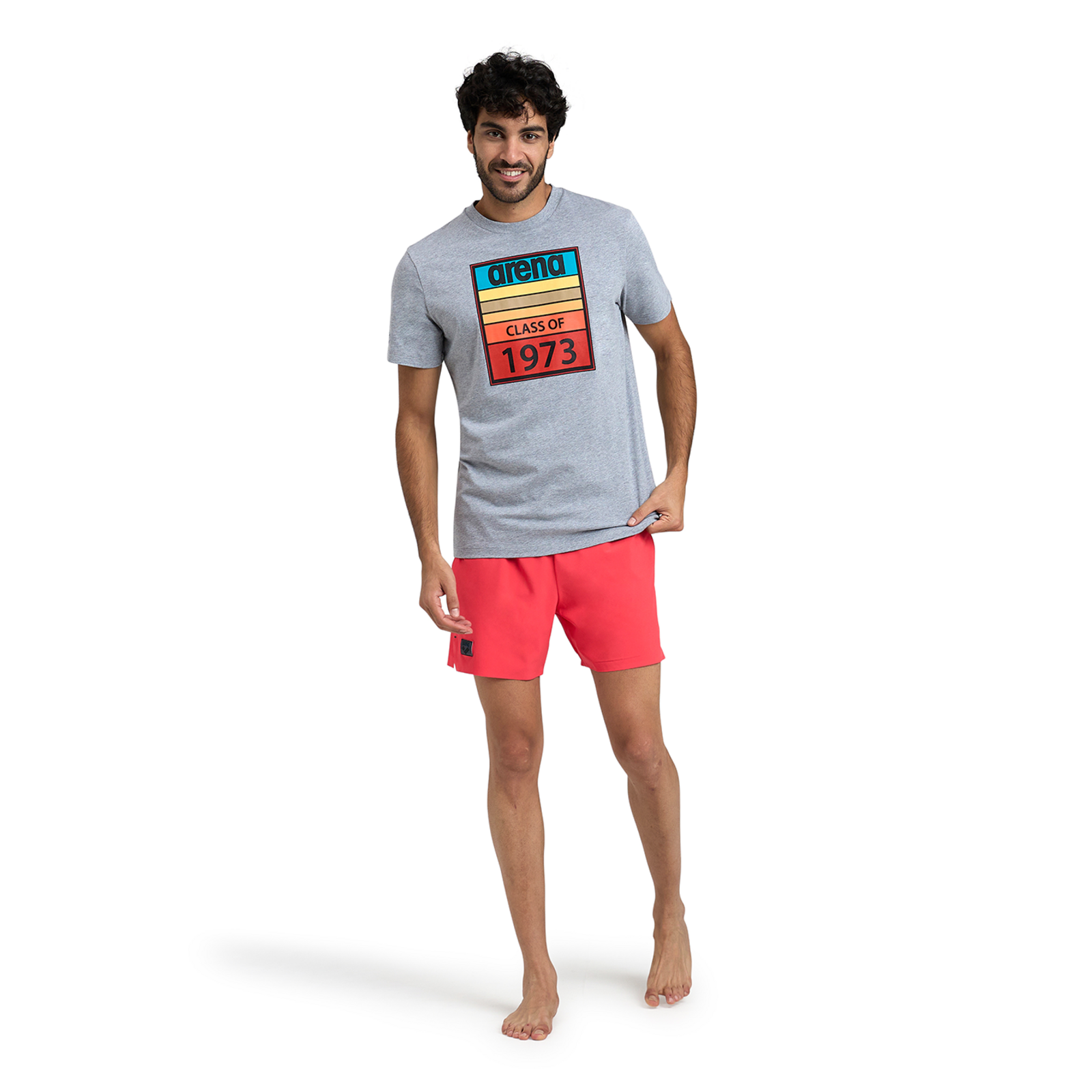 Arena T-Shirt Solid Cotton in GRAU