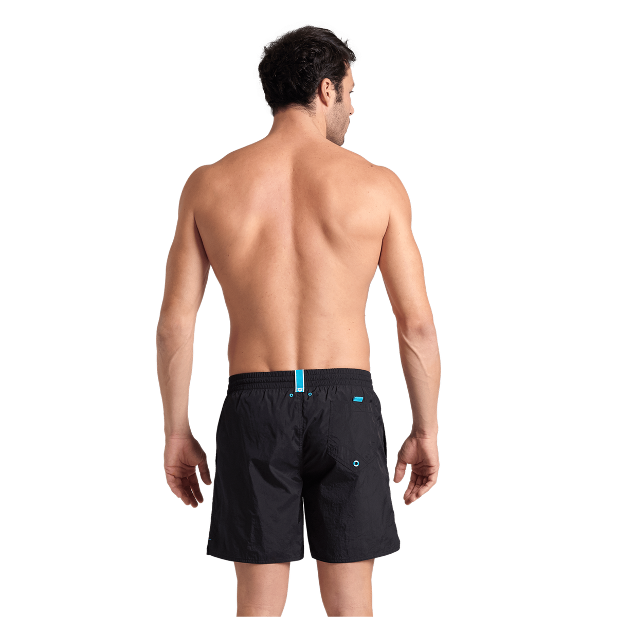 Arena M Arena Solid Boxer Beach Short in SCHWARZ