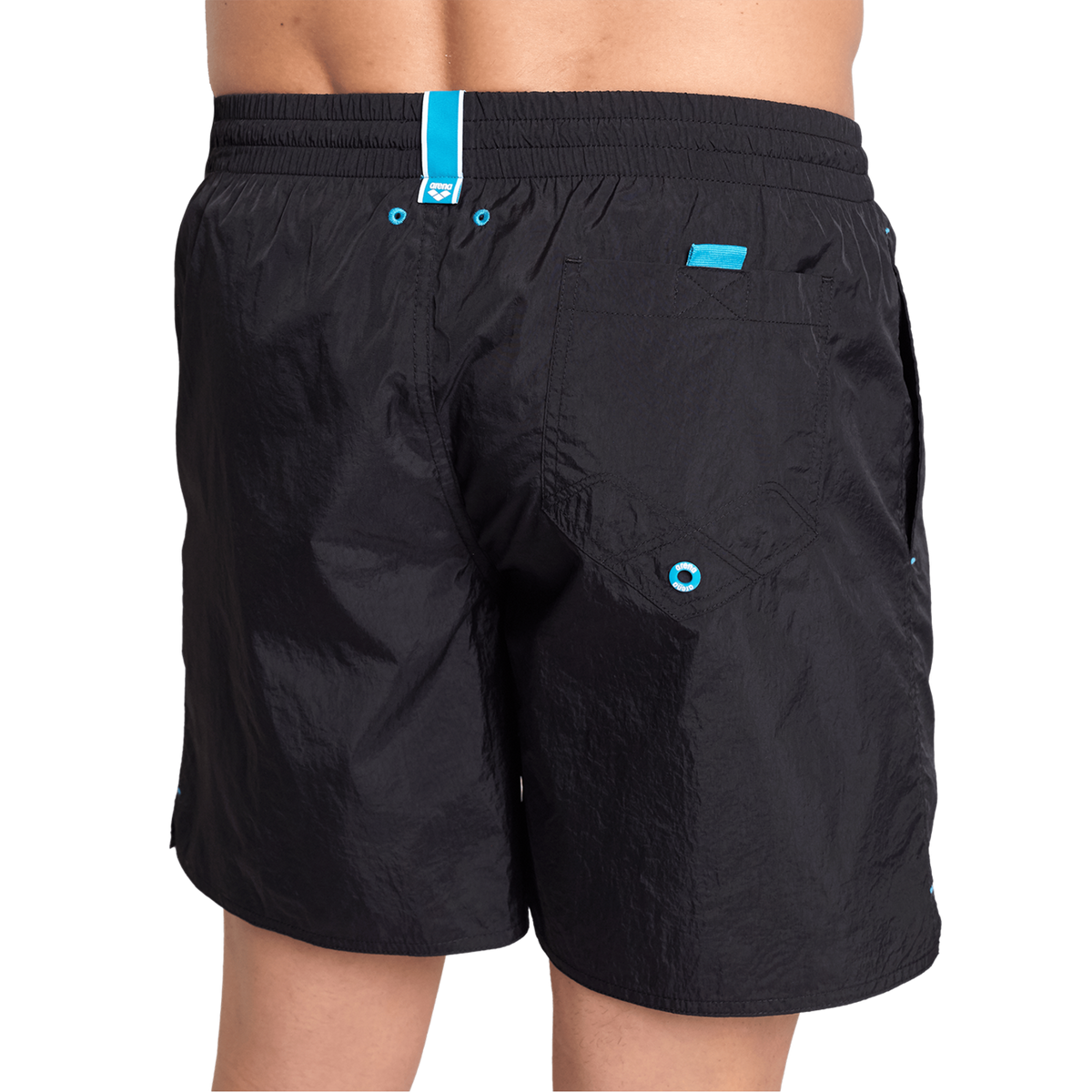 Arena M Arena Solid Boxer Beach Short in SCHWARZ