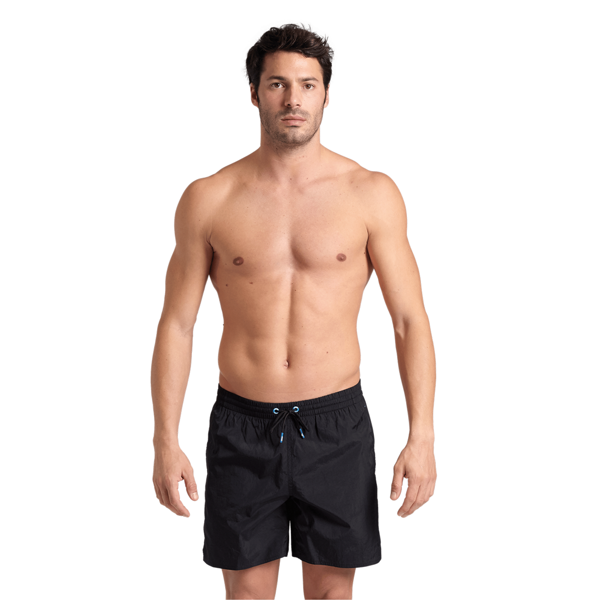 Arena M Arena Solid Boxer Beach Short in SCHWARZ