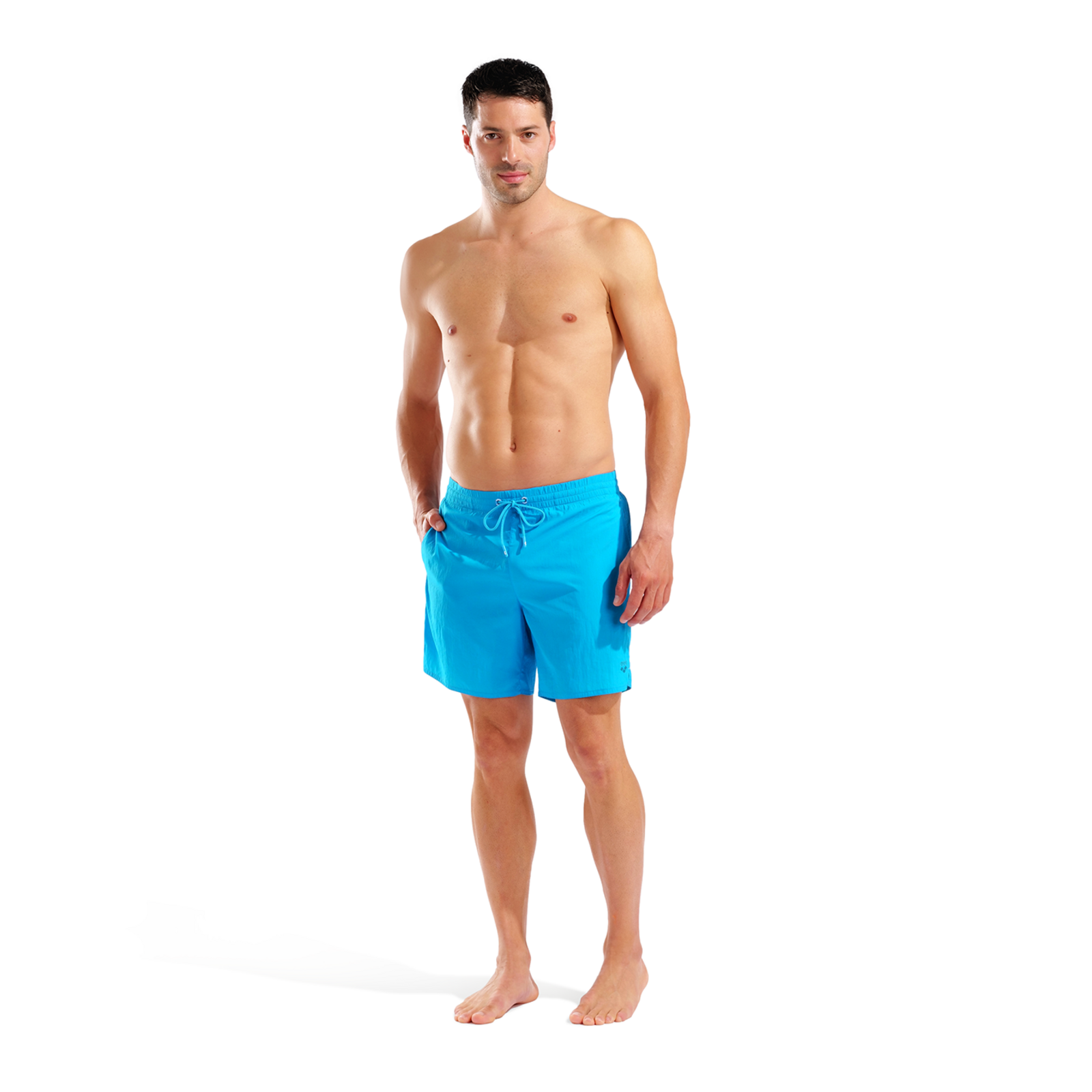 Arena M Arena Solid Boxer Beach Short in BLAU