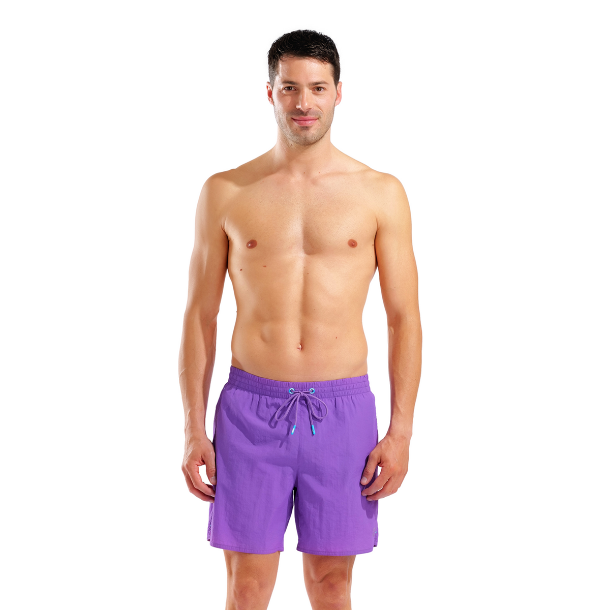 Arena M Arena Solid Boxer Beach Short in VIOLETT