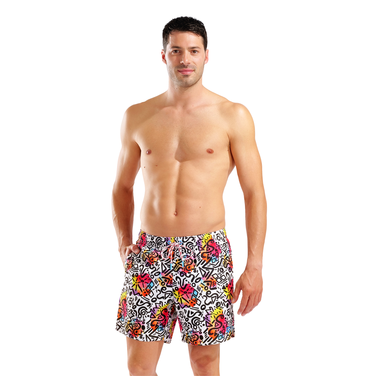 Arena M Beach Boxer Allover Beach Short in MEHRFARBIG