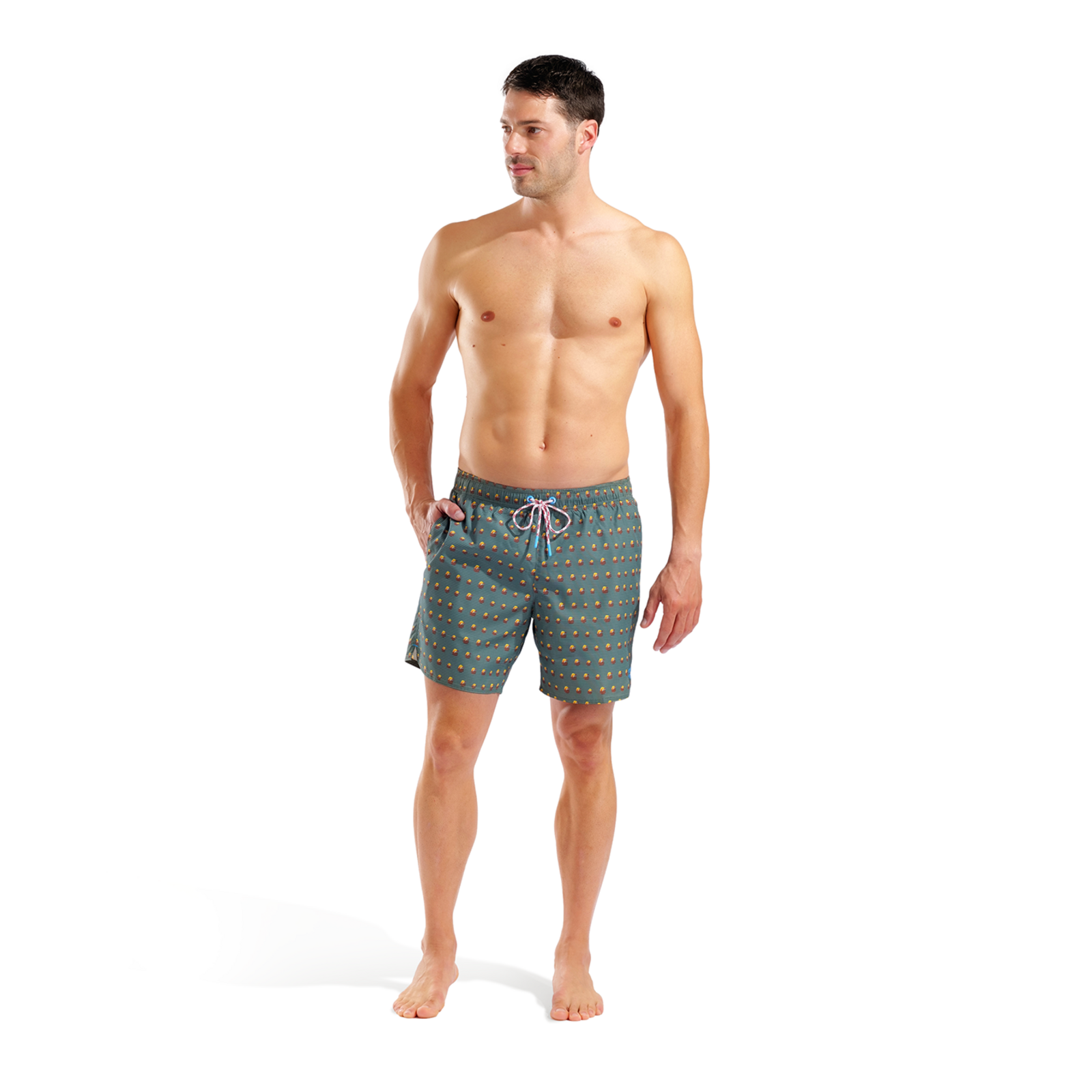 Arena M Beach Boxer Allover Beach Short in GRÜN