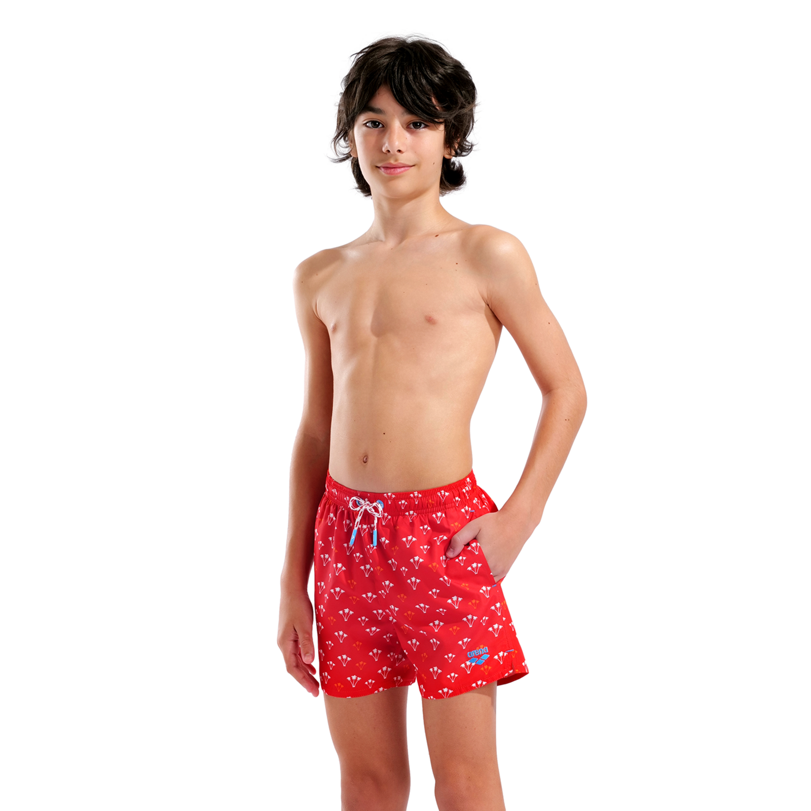 Arena B Beach Boxer Allover Beach Short in ROT