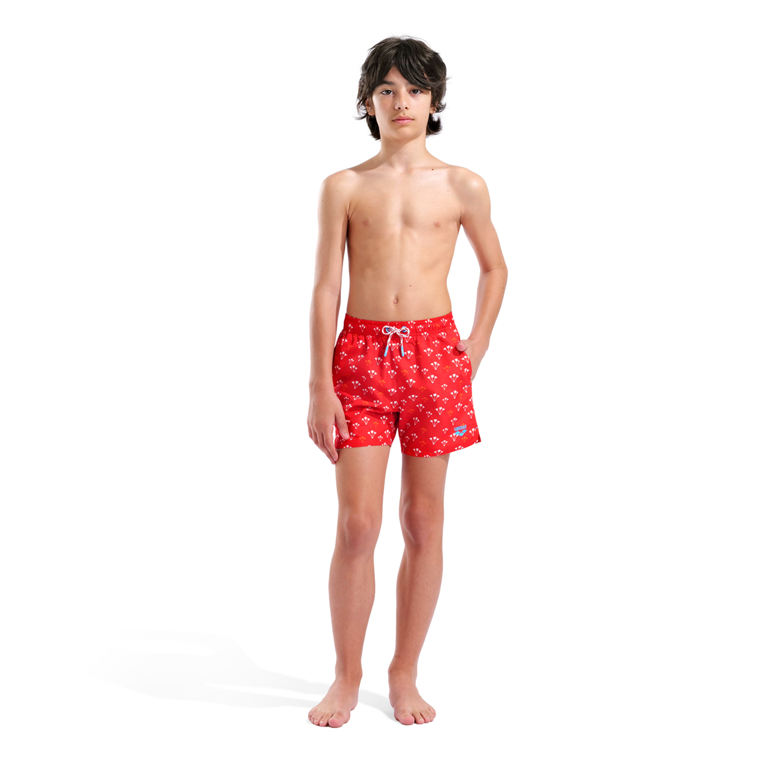 Arena B Beach Boxer Allover Beach Short in ROT
