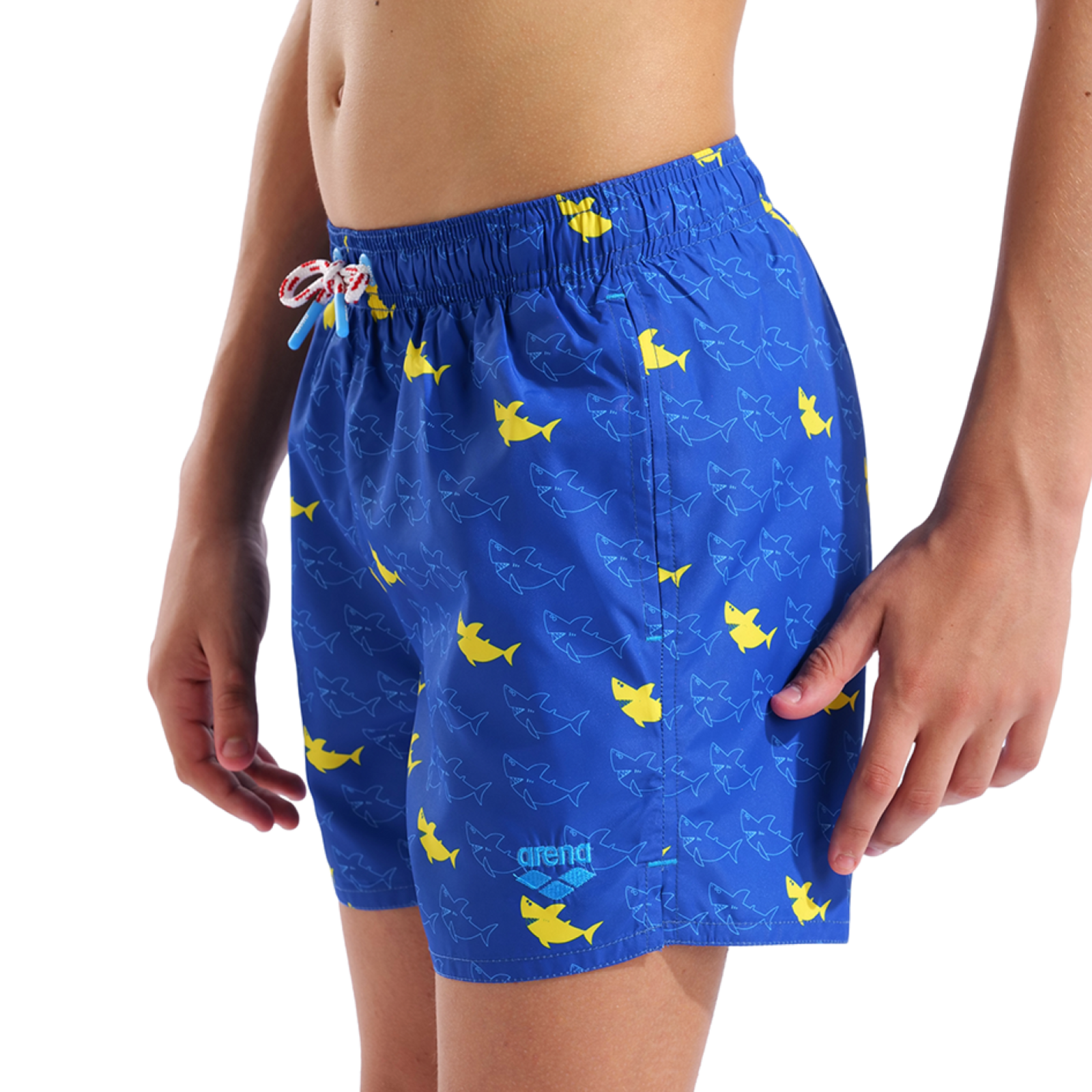 Arena B Beach Boxer Allover Beach Short in BLAU