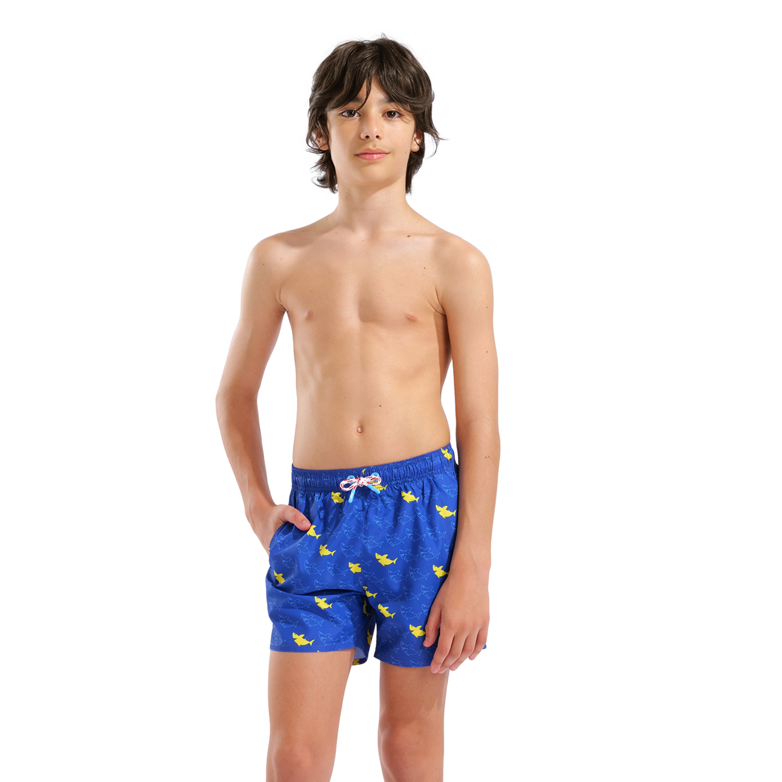 Arena B Beach Boxer Allover Beach Short in BLAU
