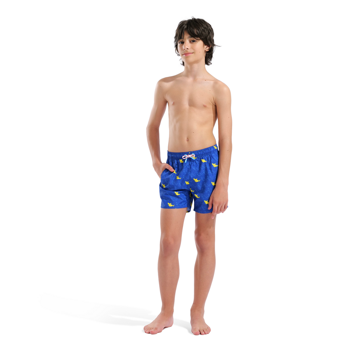 Arena B Beach Boxer Allover Beach Short in BLAU