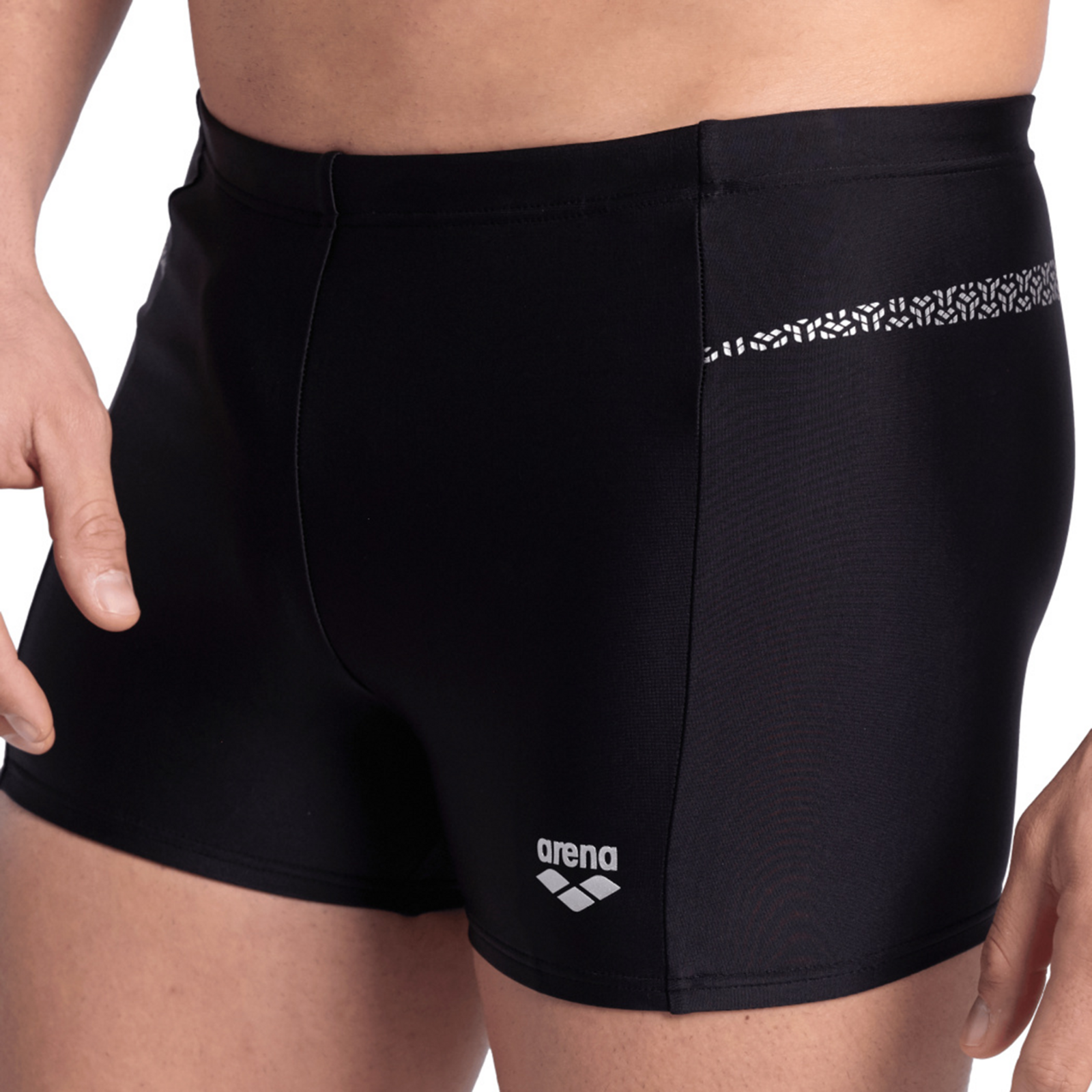 Arena M Arena Pro_File Swim Short Graphic Swim Short in SCHWARZ
