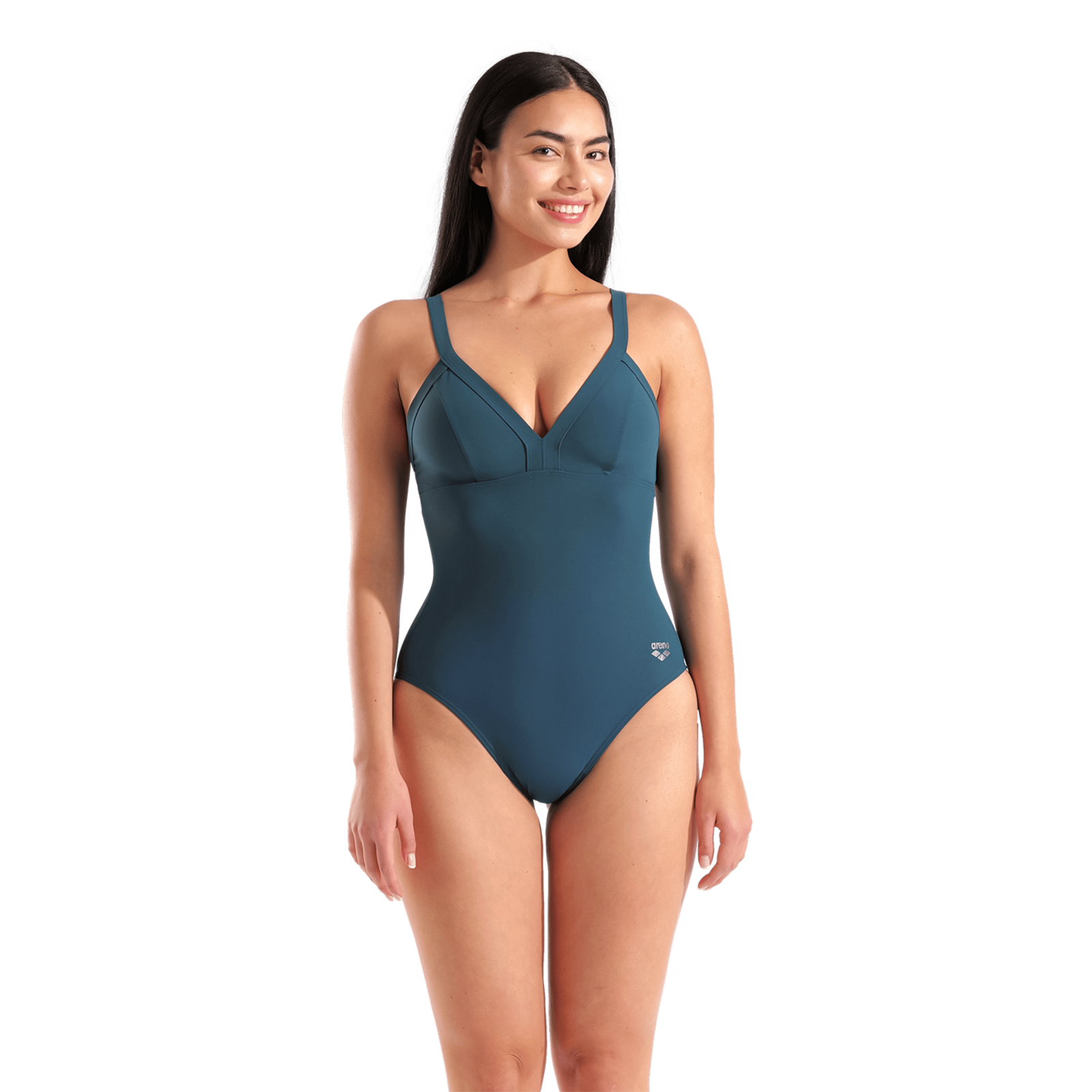 Arena W Arena Swimsuit Lara Soft Curve Back C Cup Figurformender Badeanzug in BLAU