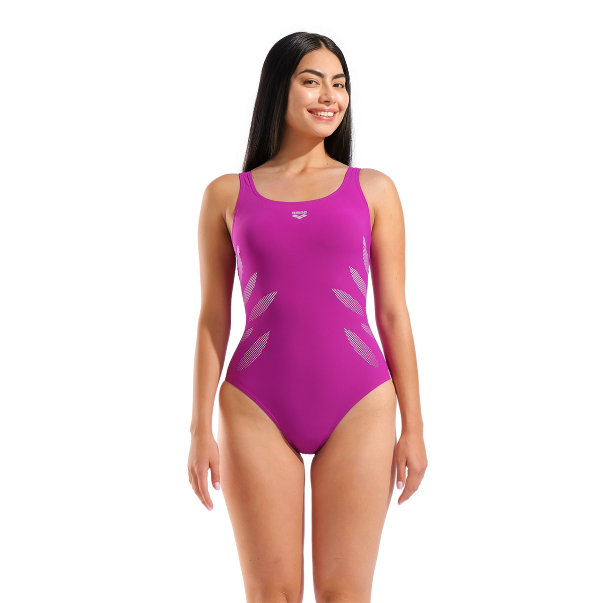 Arena W Arena Swimsuit Milena Wing Back C Cup Figurformender Badeanzug in VIOLETT