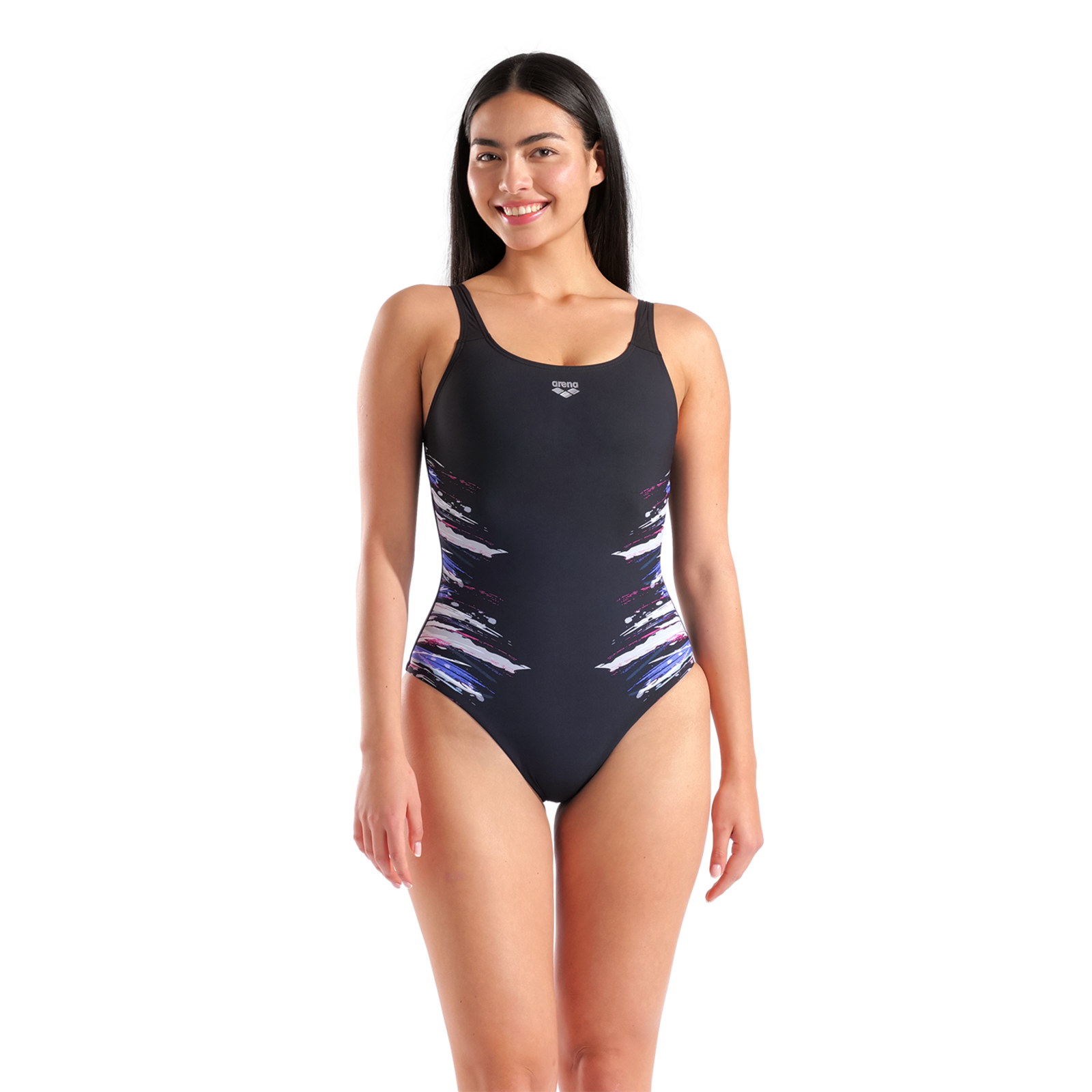 Arena W Arena Angelica Swimsuit U Back Figurformender Badeanzug in SCHWARZ