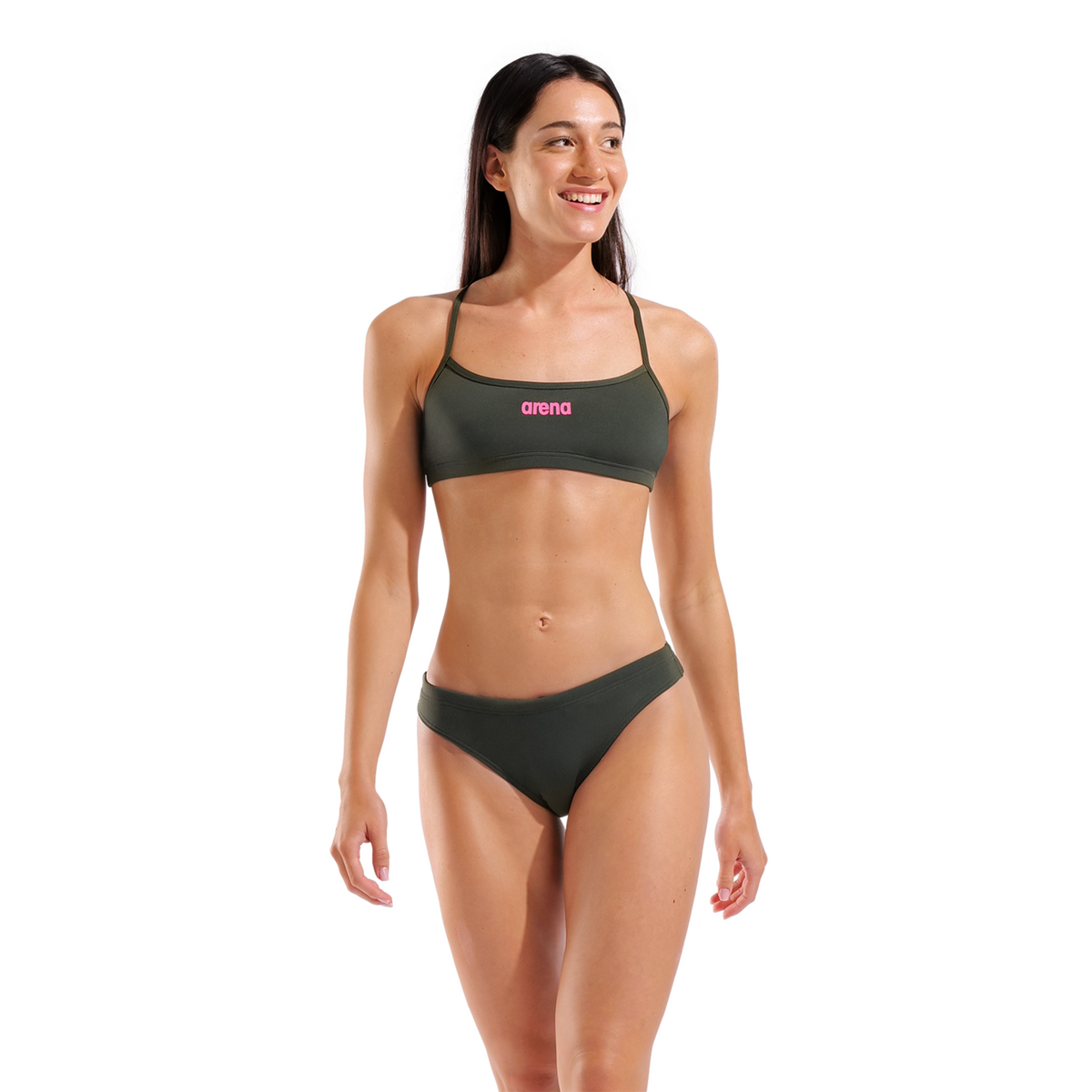 Arena W Arena Bikini Bandeau Solid Bikini Set in SCHWARZ