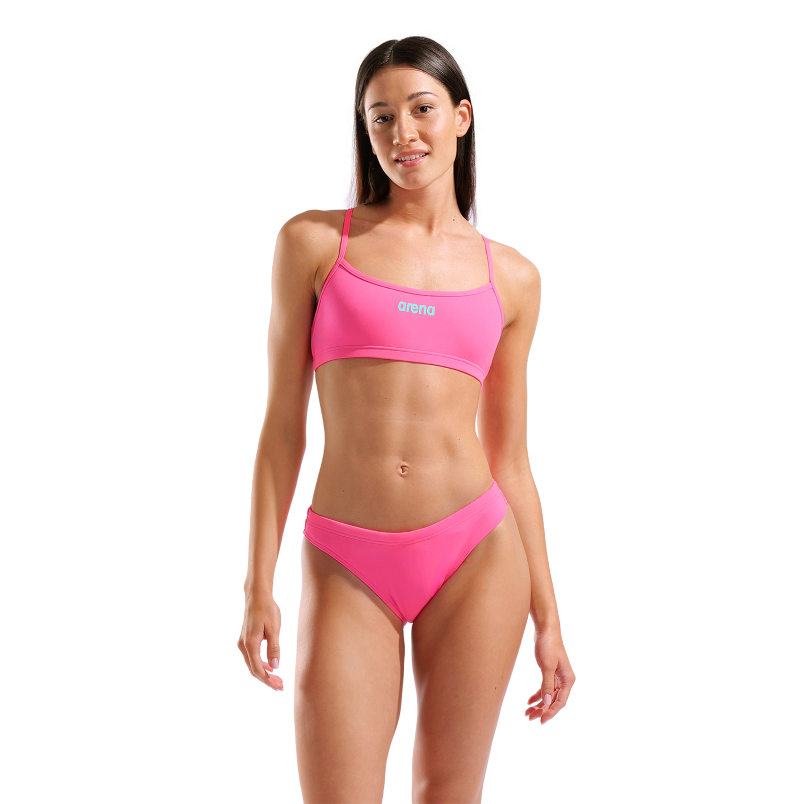 Arena W Arena Bikini Bandeau Solid Bikini Set in PINK