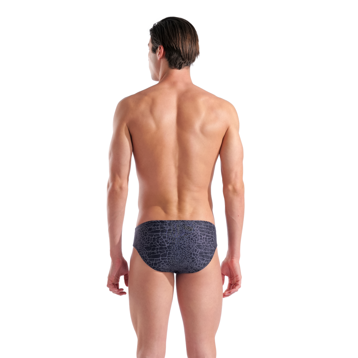 Arena M Arena Snakeskin Swim Briefs Swim Slip in SCHWARZ