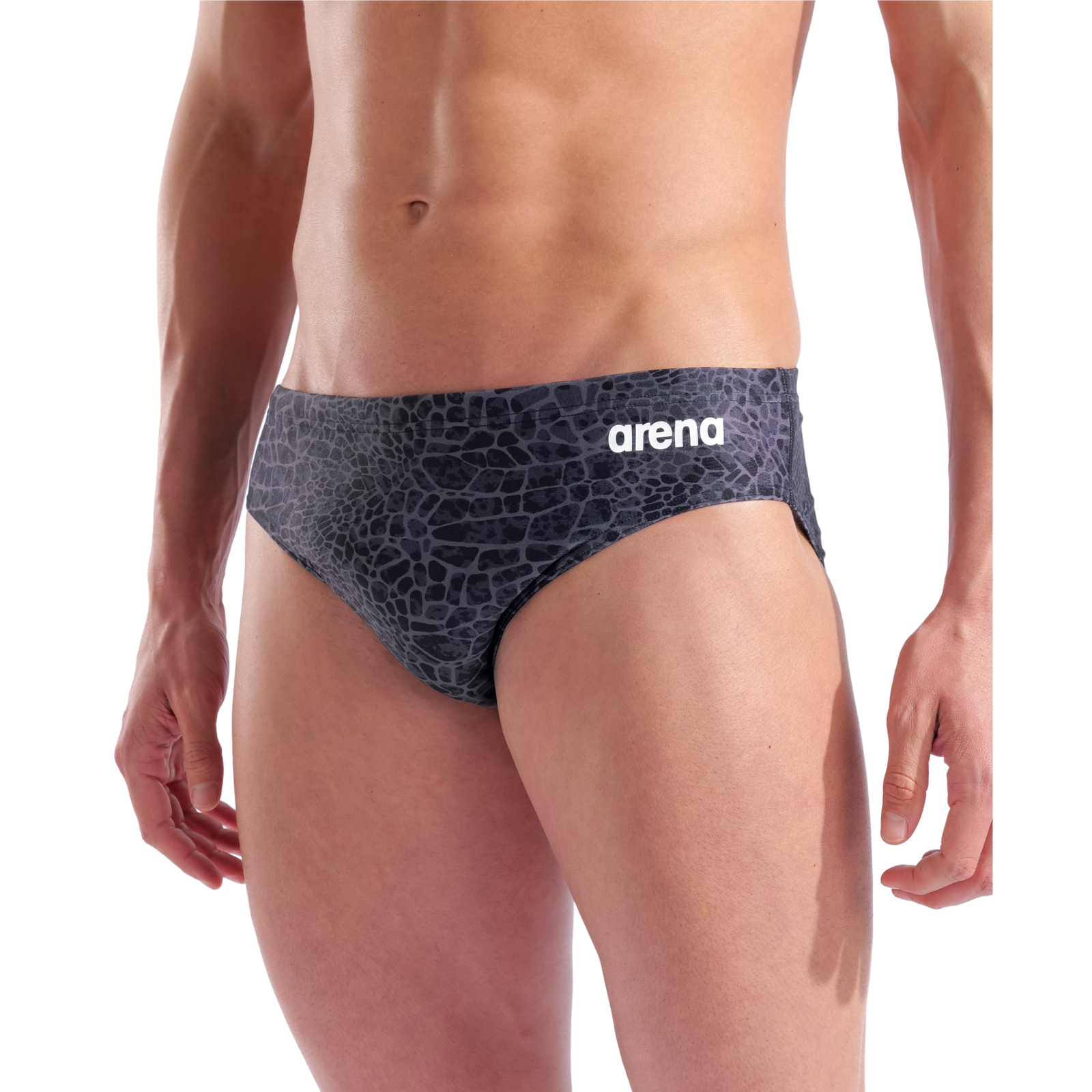 Arena M Arena Snakeskin Swim Briefs Swim Slip in SCHWARZ