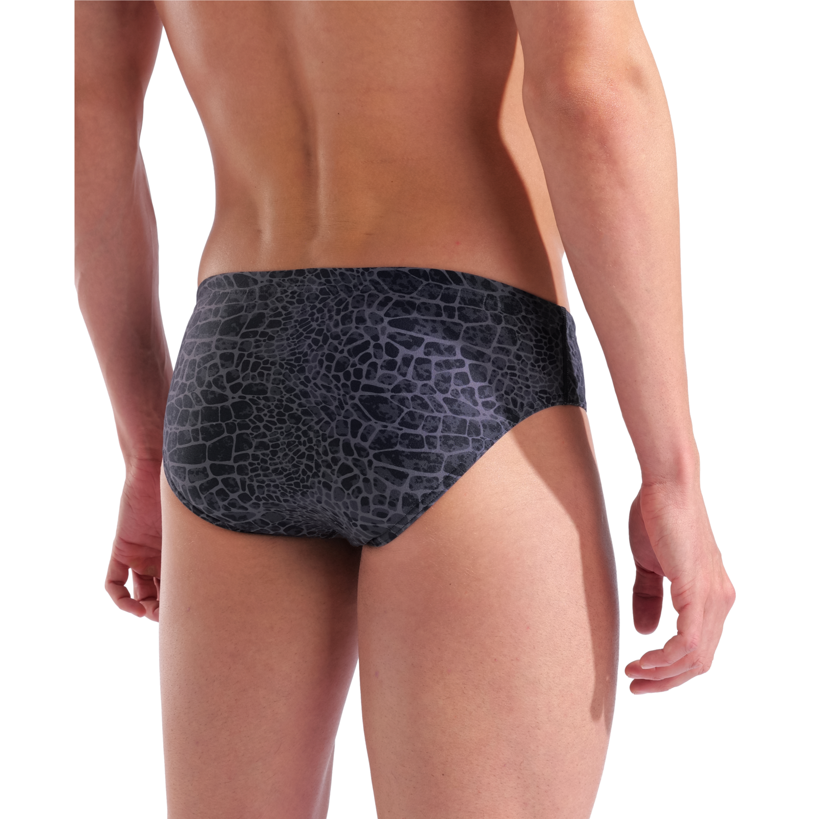 Arena M Arena Snakeskin Swim Briefs Swim Slip in SCHWARZ