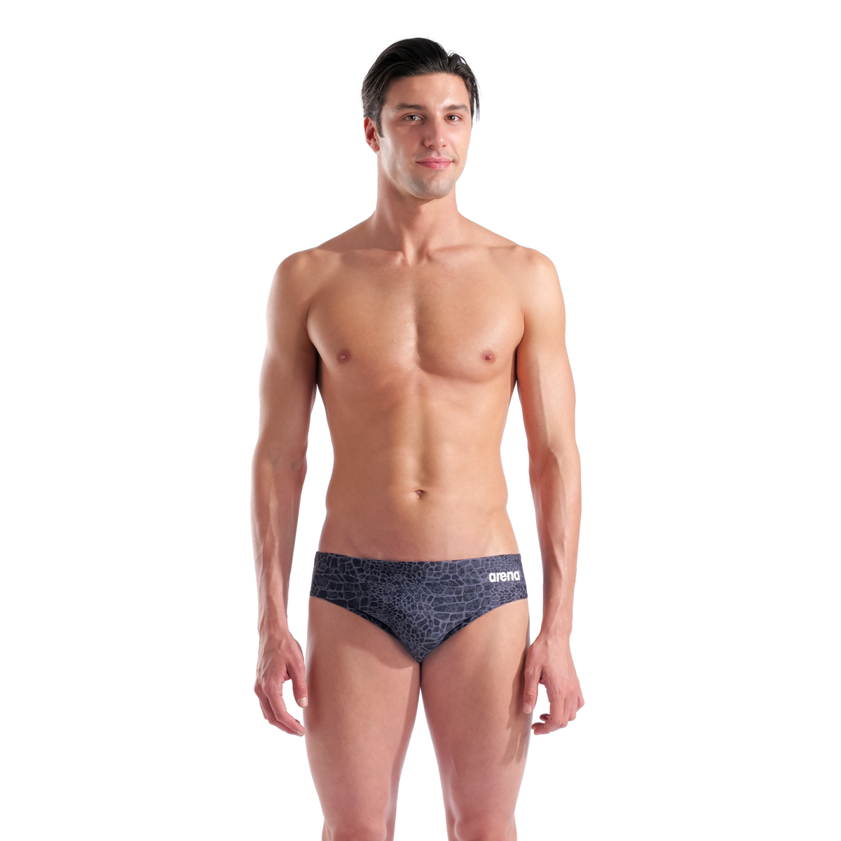 Arena M Arena Snakeskin Swim Briefs Swim Slip in SCHWARZ