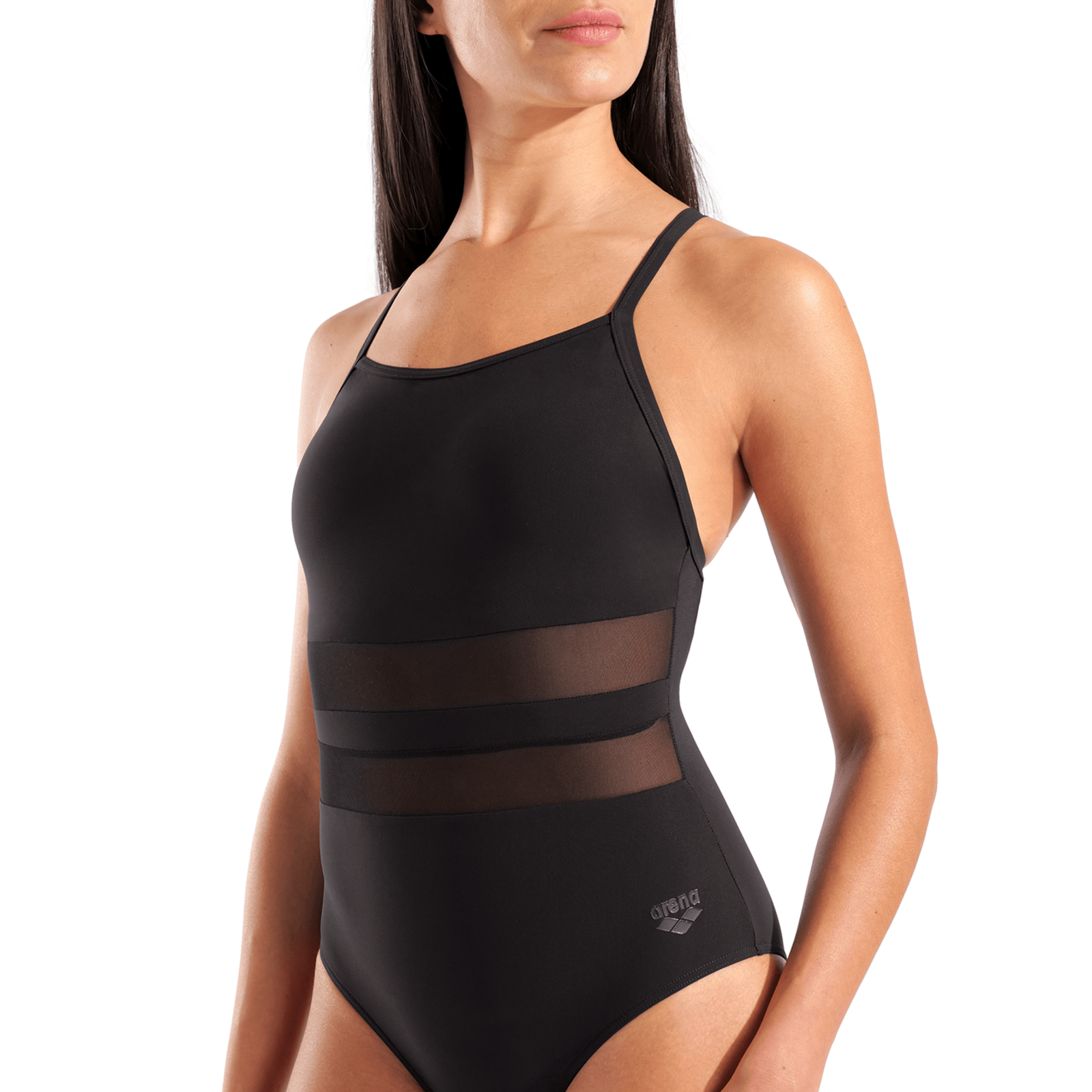 Arena W Arena Mesh Equals Swimsuit Back B Badeanzug in SCHWARZ