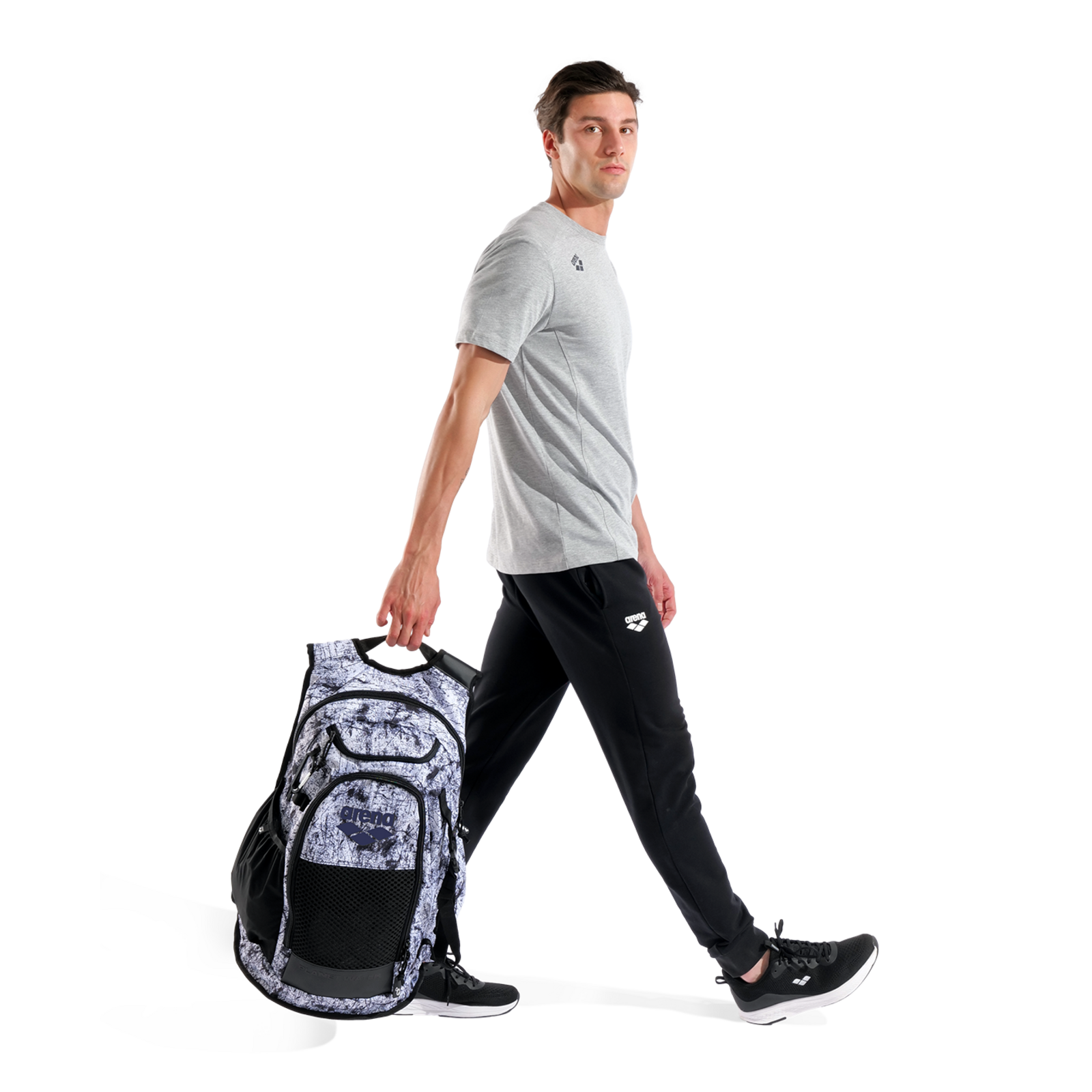 Arena Arena All Set Backpack 45L Allover Sportrucksack in SCHWARZ
