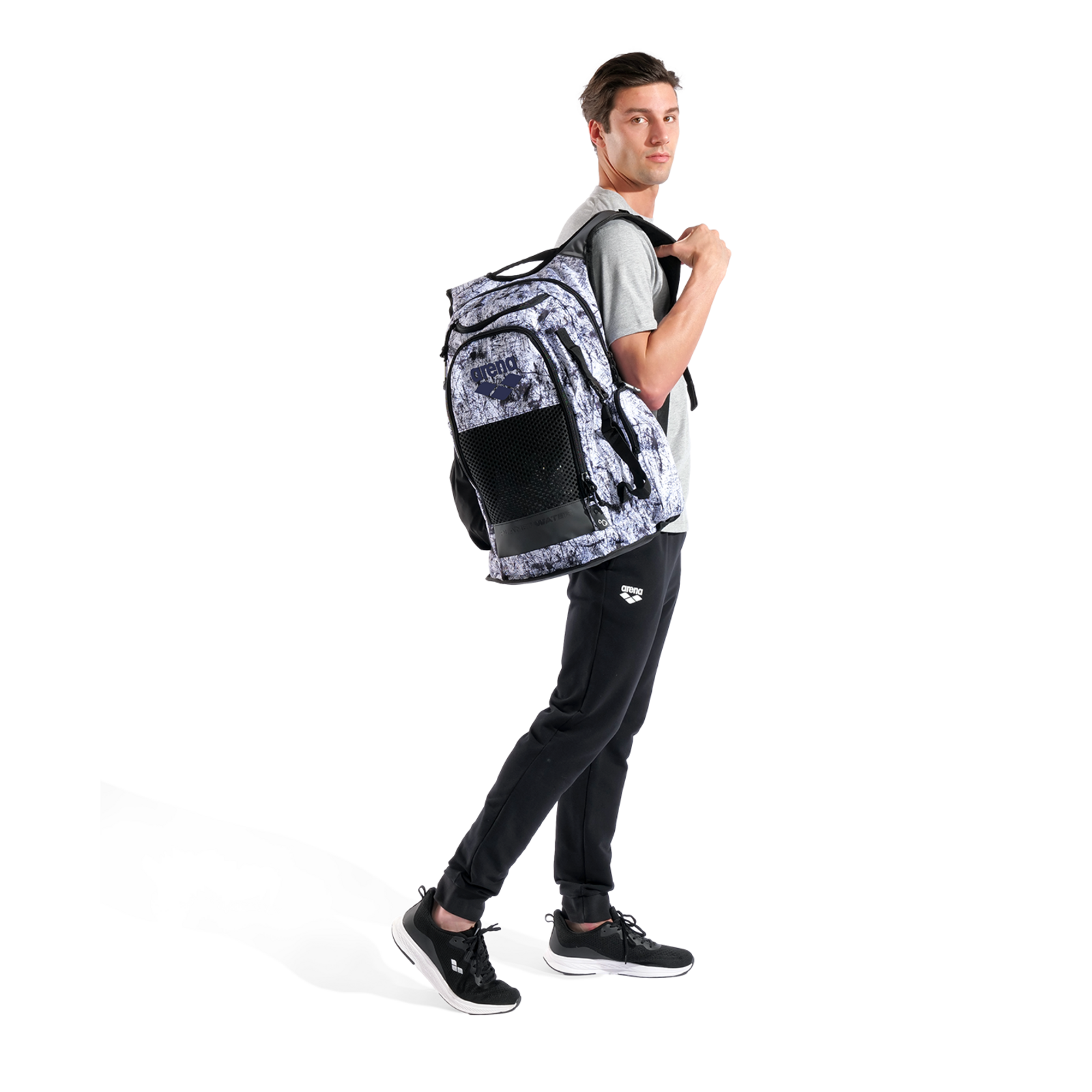 Arena Arena All Set Backpack 45L Allover Sportrucksack in SCHWARZ
