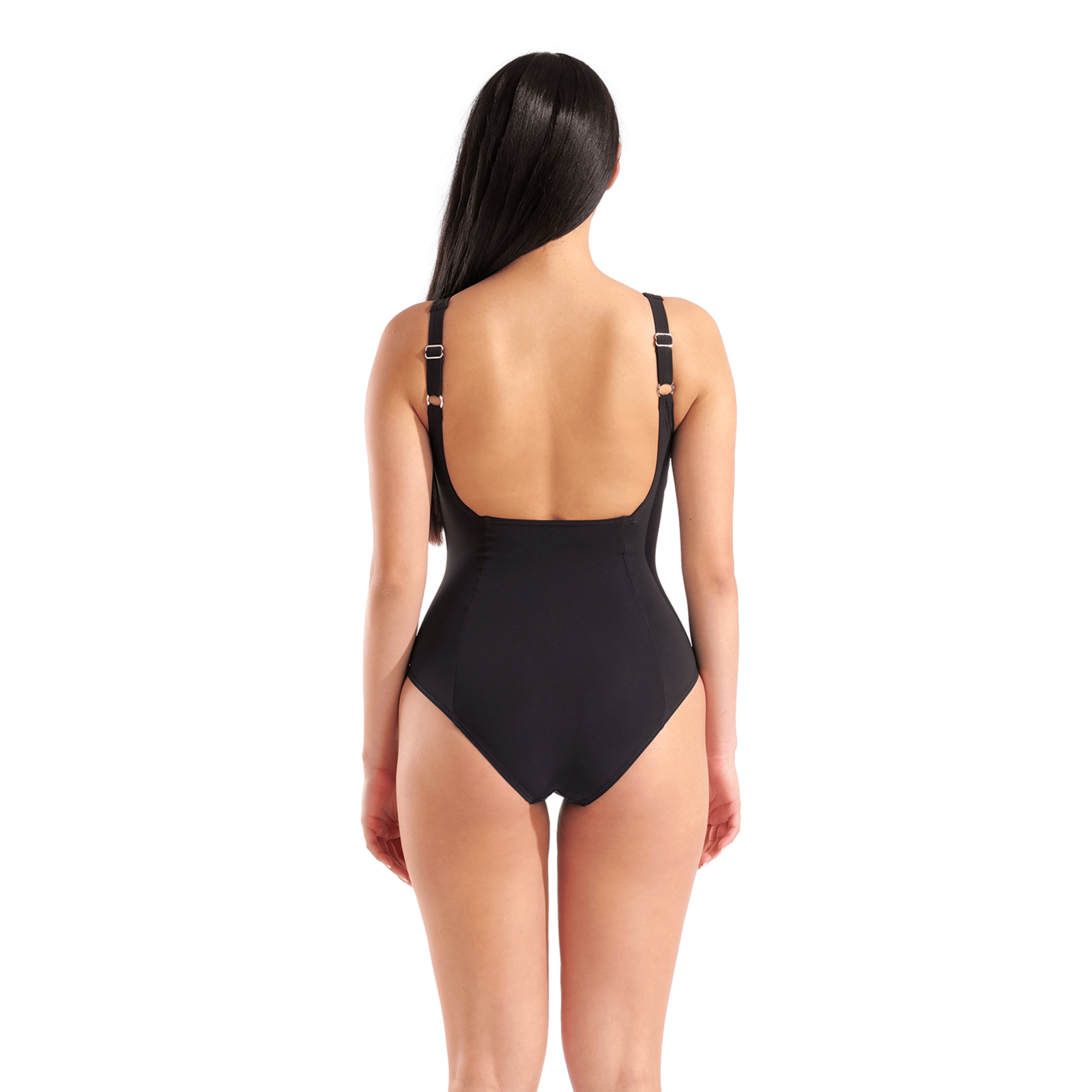 Arena W Arena Isa Swimsuit Squared Back C Cup Figurformender Badeanzug in SCHWARZ