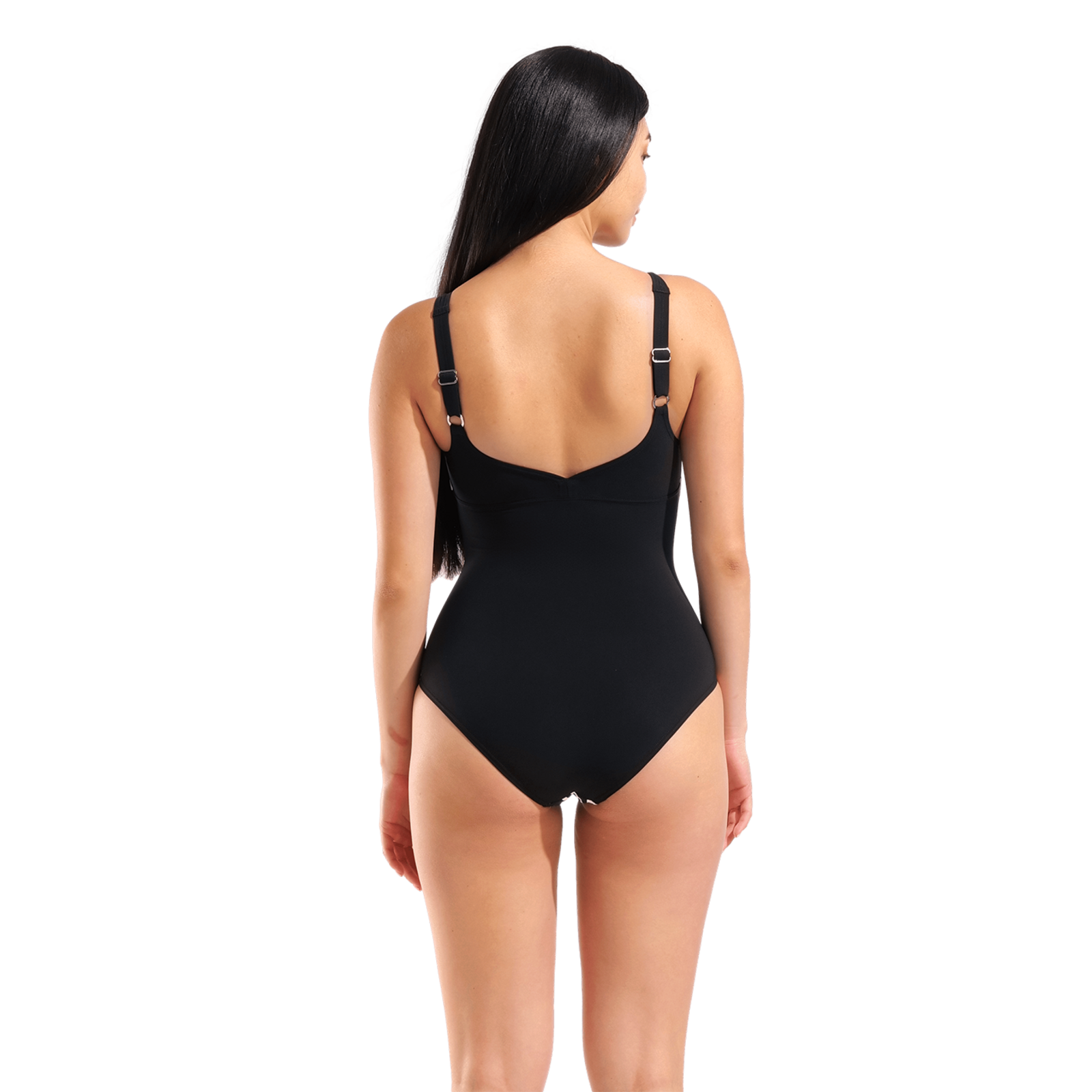 Arena W Arena Swimsuit Alina Wing Back Figurformender Badeanzug in SCHWARZ