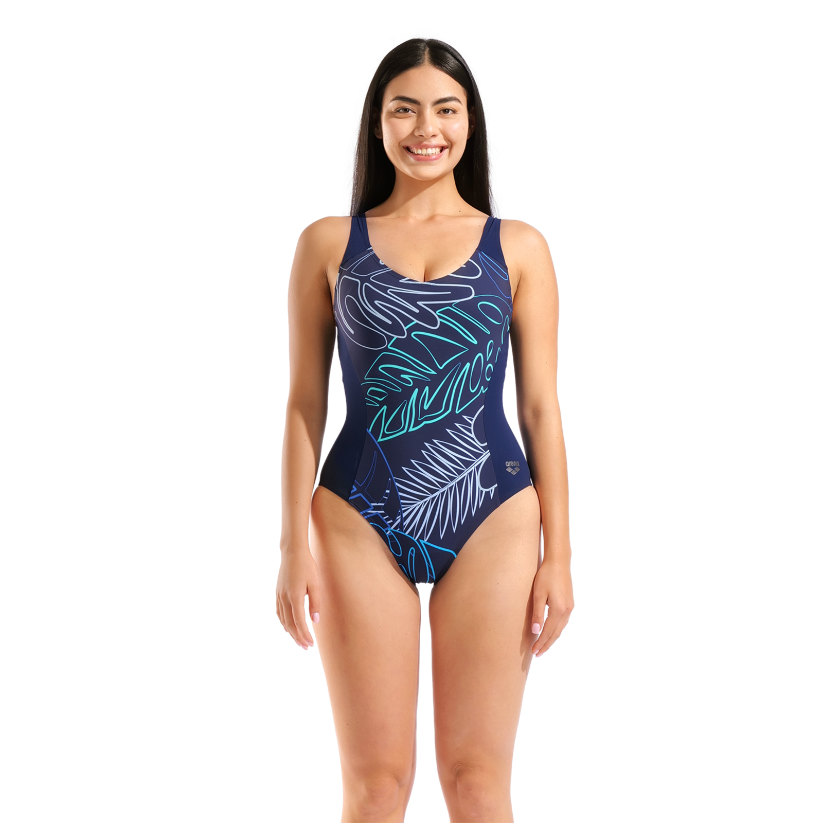 Arena W Arena Swimsuit Mia Wing Back Figurformender Badeanzug in BLAU