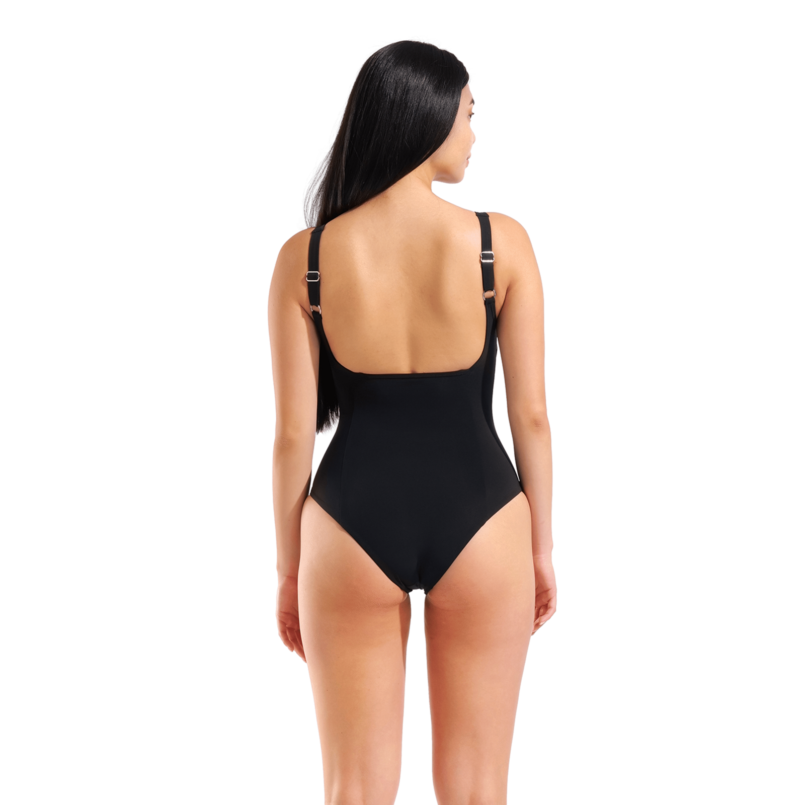 Arena W Arena Swimsuit Lili Squared Back Figurformender Badeanzug in SCHWARZ