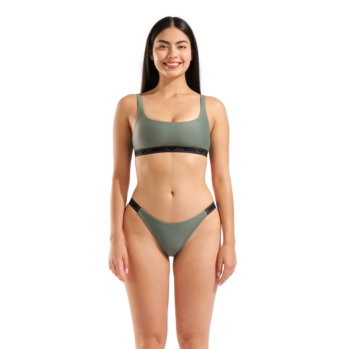 Arena W Arena Elastic Solid Bikini Bandeau Bikini Set in GRÜN