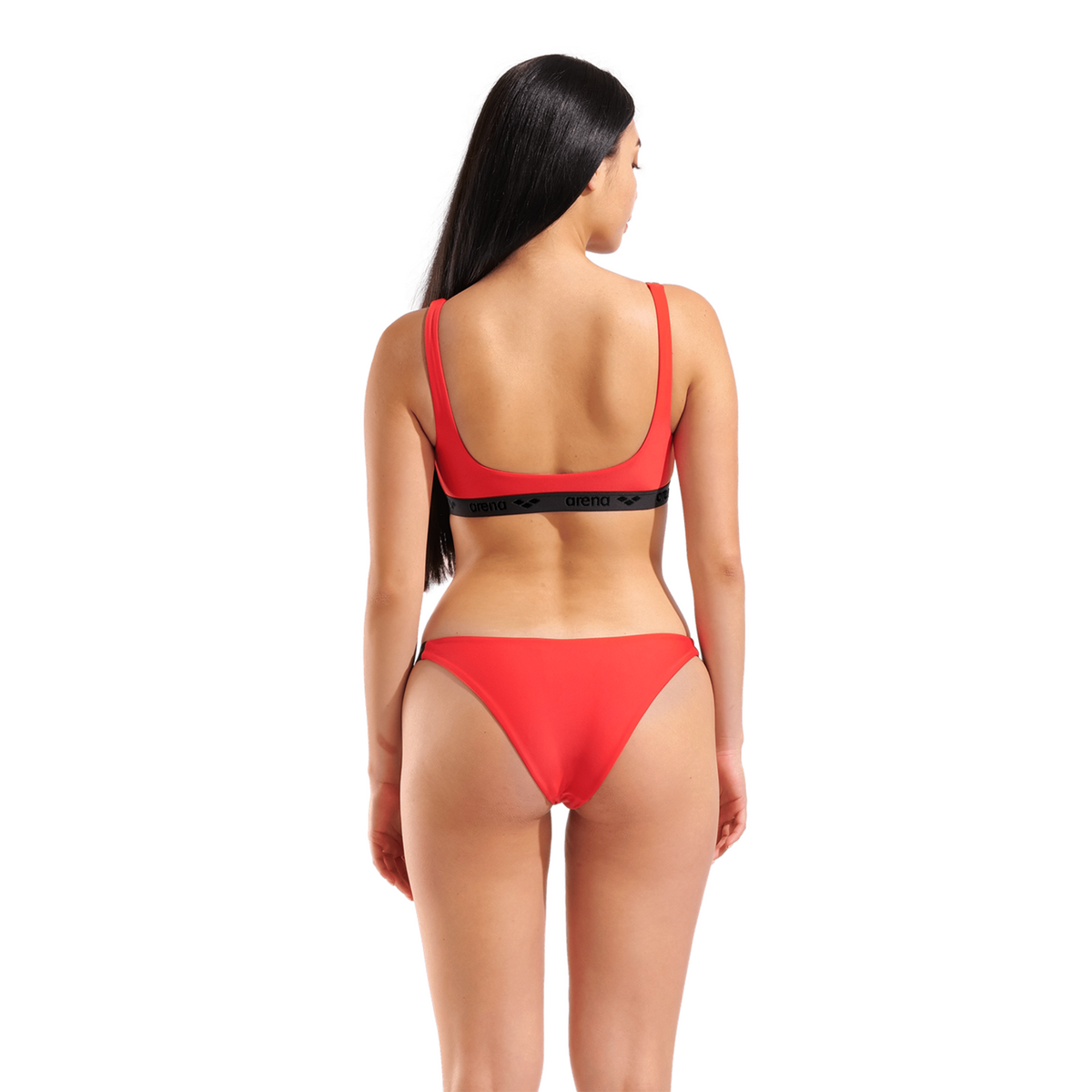 Arena W Arena Elastic Solid Bikini Bandeau Bikini Set in ROT