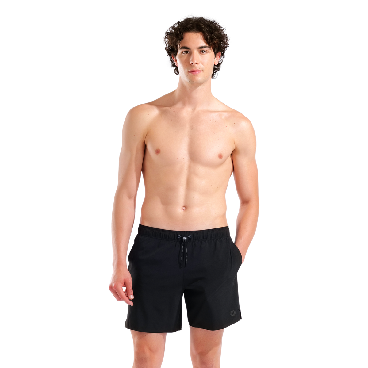 Arena M Arena Evo Beach Boxer Solid Beach Short in SCHWARZ