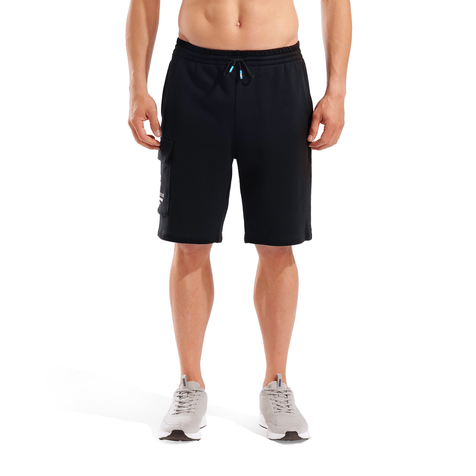 Arena M Arena Graphic Long Bermuda Fleece Short in SCHWARZ
