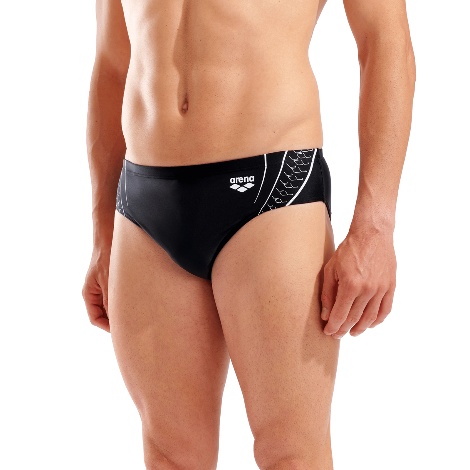 Arena M Arena Double Graphic Swim Briefs Swim Slip in SCHWARZ